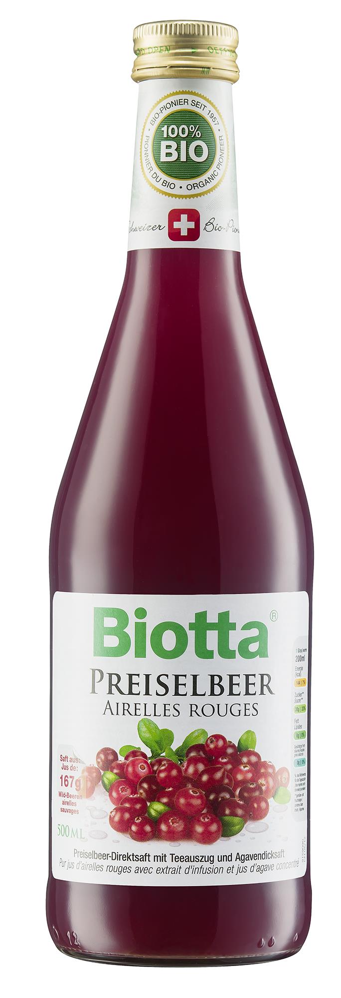 Biotta Preiselbeer plus Saft Bio