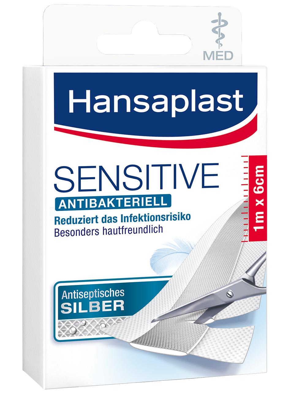 Hansaplast Sensitive MED antibakteriell 1m x 6cm