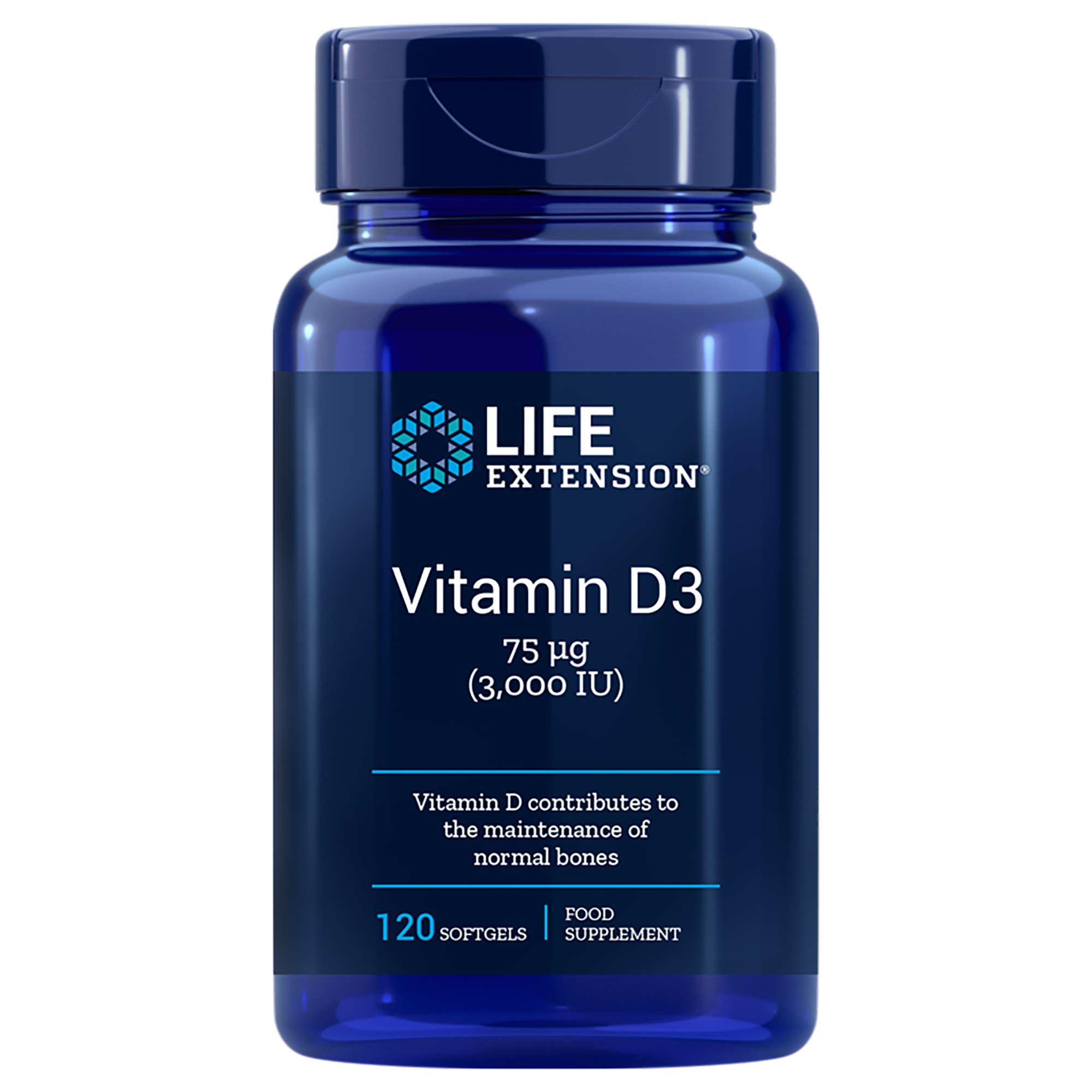 LifeExtension Vitamin D3 75 μg (3000 IE)