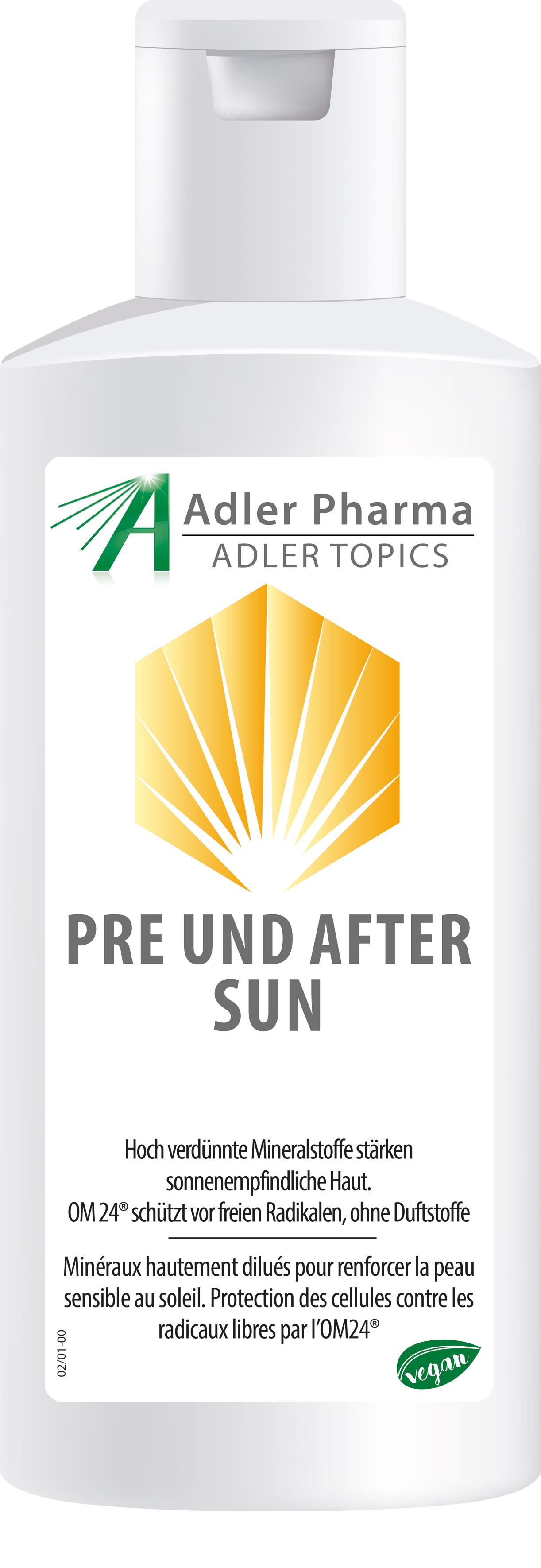 Adler Pre und After Sun Gel mit Aloe Vera und OM24