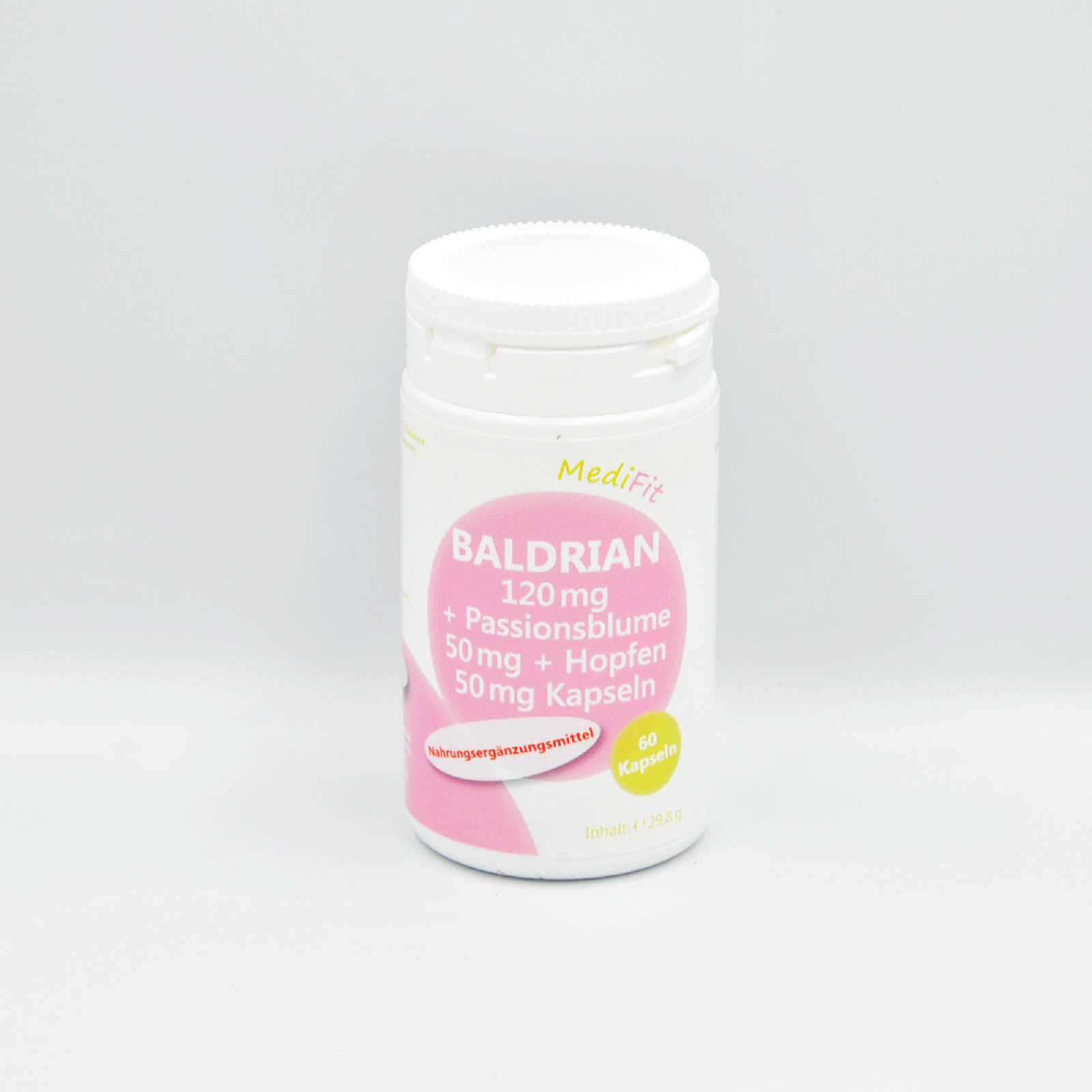 Baldrian 120 mg + Passionsblume 50 mg + Hopfen 50 mg Kapseln