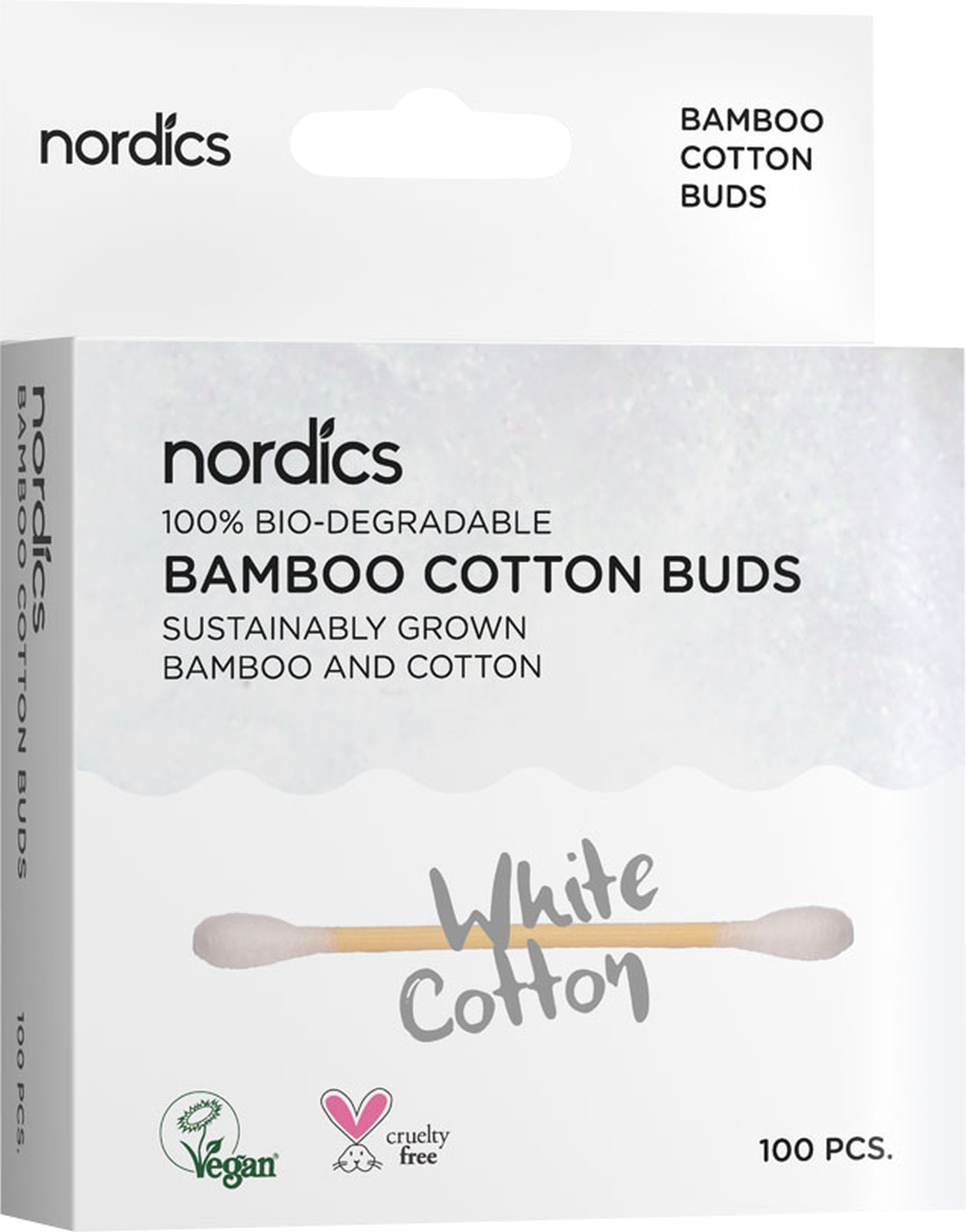 Nordics Bio Kosmetikstächen Bambus Weiß