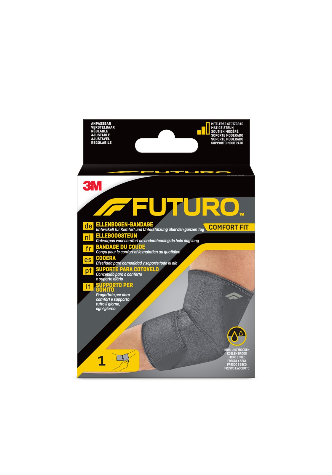 FUTURO™ Comfort Fit Ellenbogen-Bandage 04038, Anpassbar (20.3 - 40.6 cm)