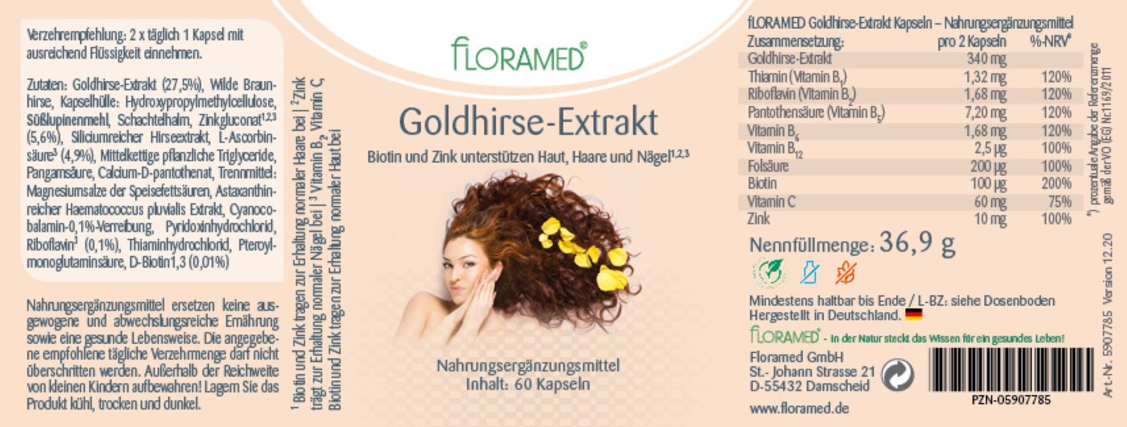 Floramed Goldhirse Extrakt - Haut,Haare, Nägel