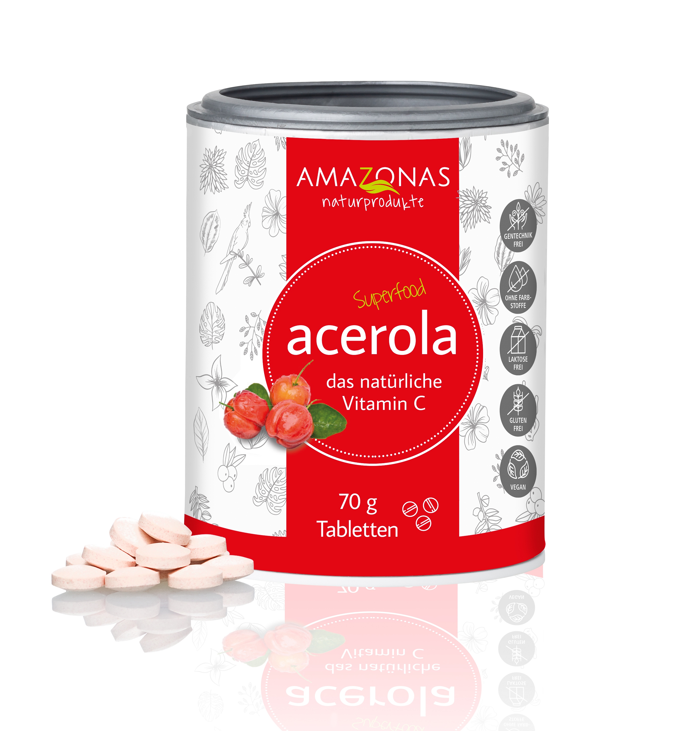 Acerola Vitamin C Lutschtabletten mit 17% Vitamin C, zuckerfrei, 120 Tabl.