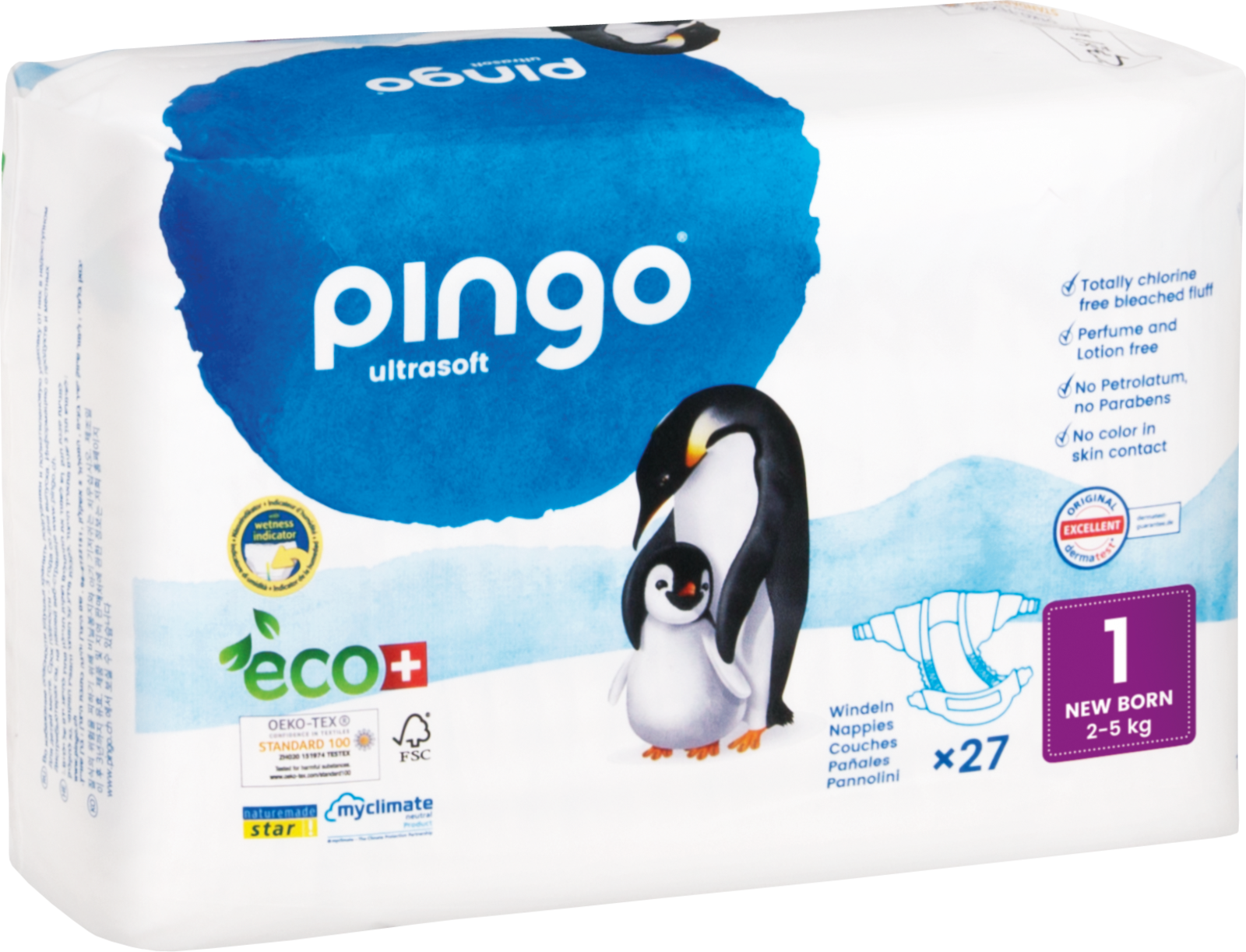 Bio Windeln New Born 2-5kg Pinguin – Pingo Swiss
