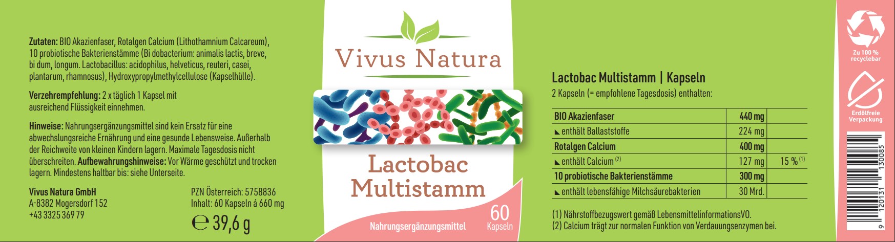 Lactobac Darmbakterien Multistamm Kapseln