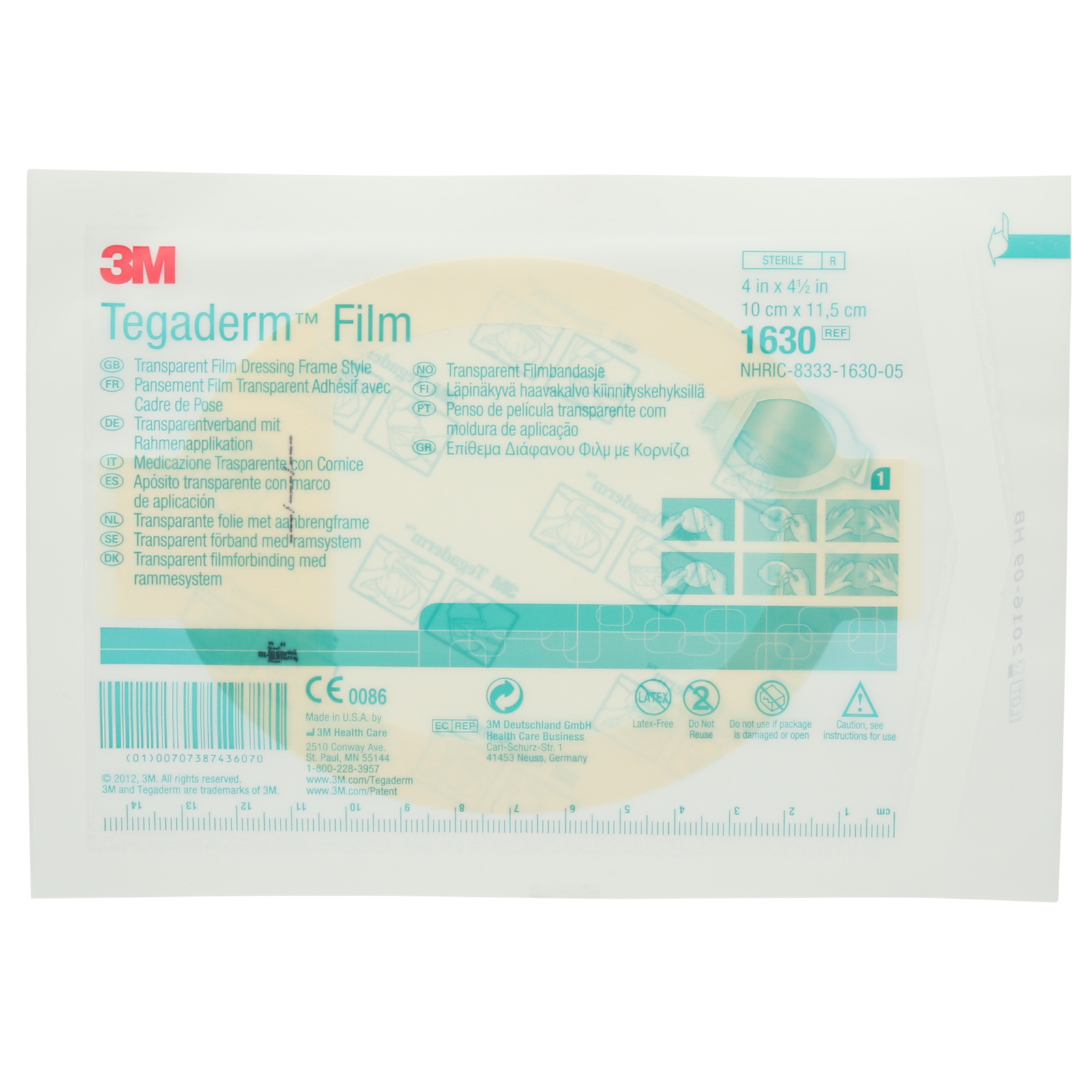 3M™ Tegaderm™ Film Transparentverband, 1630, 10 cm × 11.5cm, 5/Packung