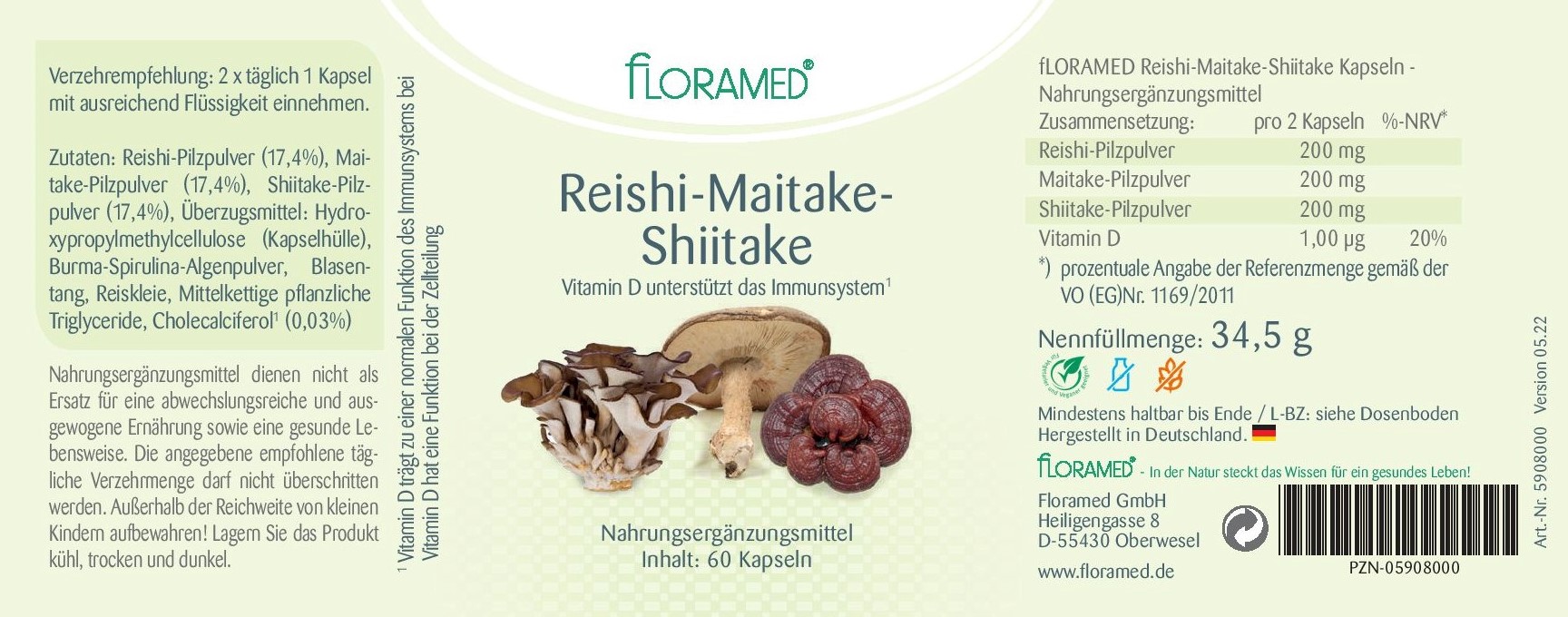 Floramed Reishi-Maitake-Shiitake