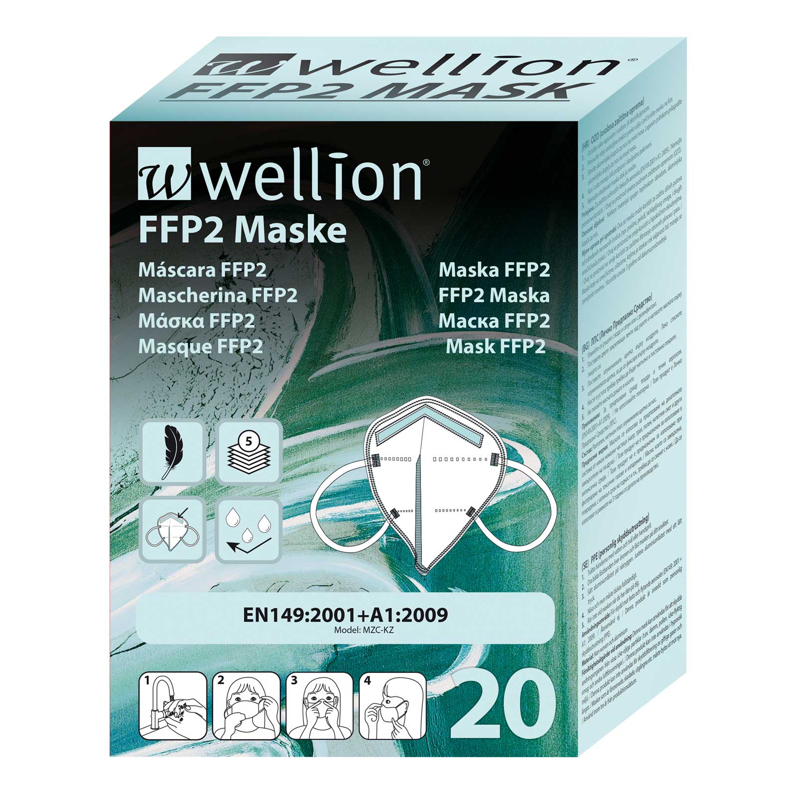 Wellion FFP2 Maske (20 Stk pro Packung)