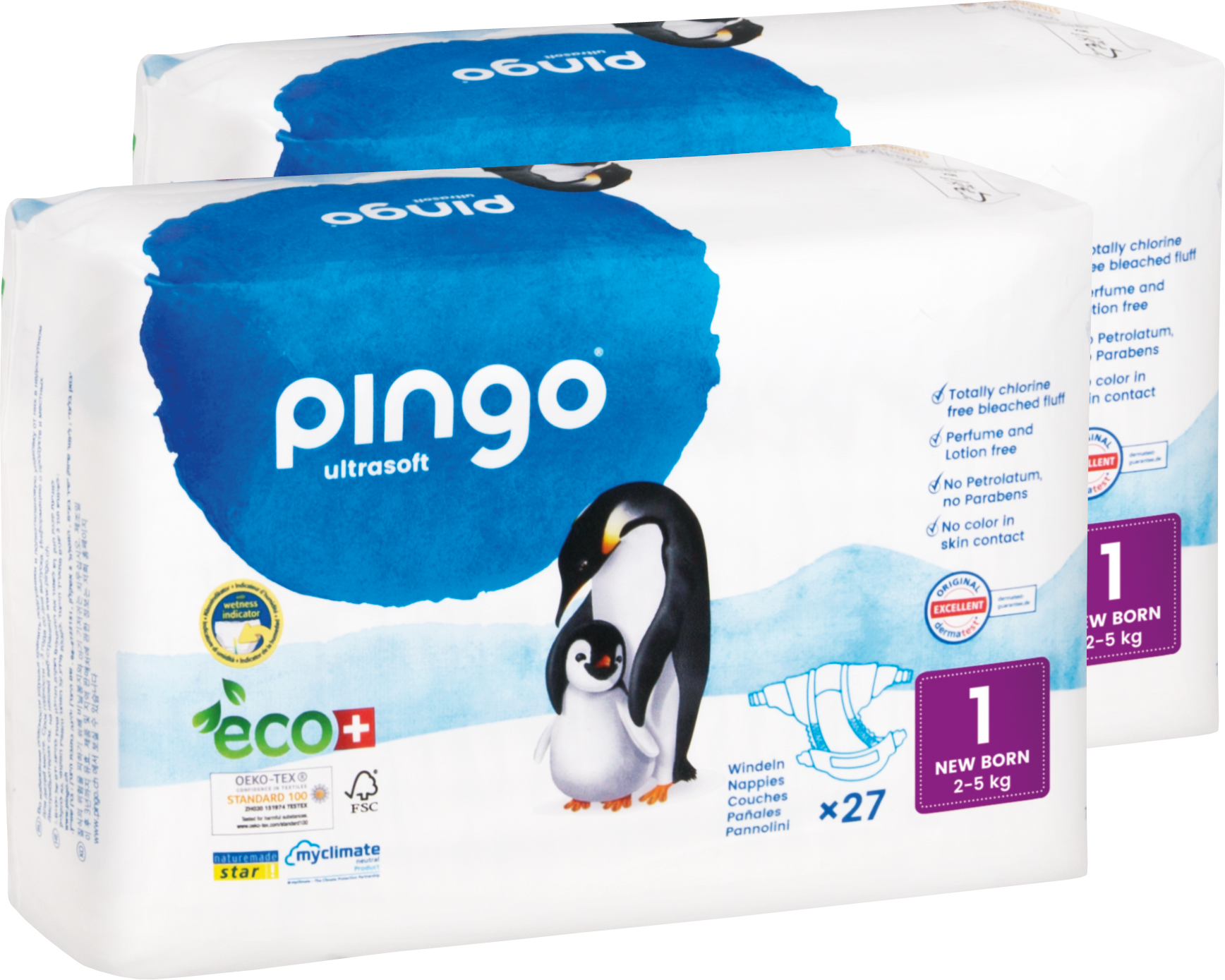 Bio Windeln New Born Jumbo 2-5 kg Pinguin - Pingo Swiss