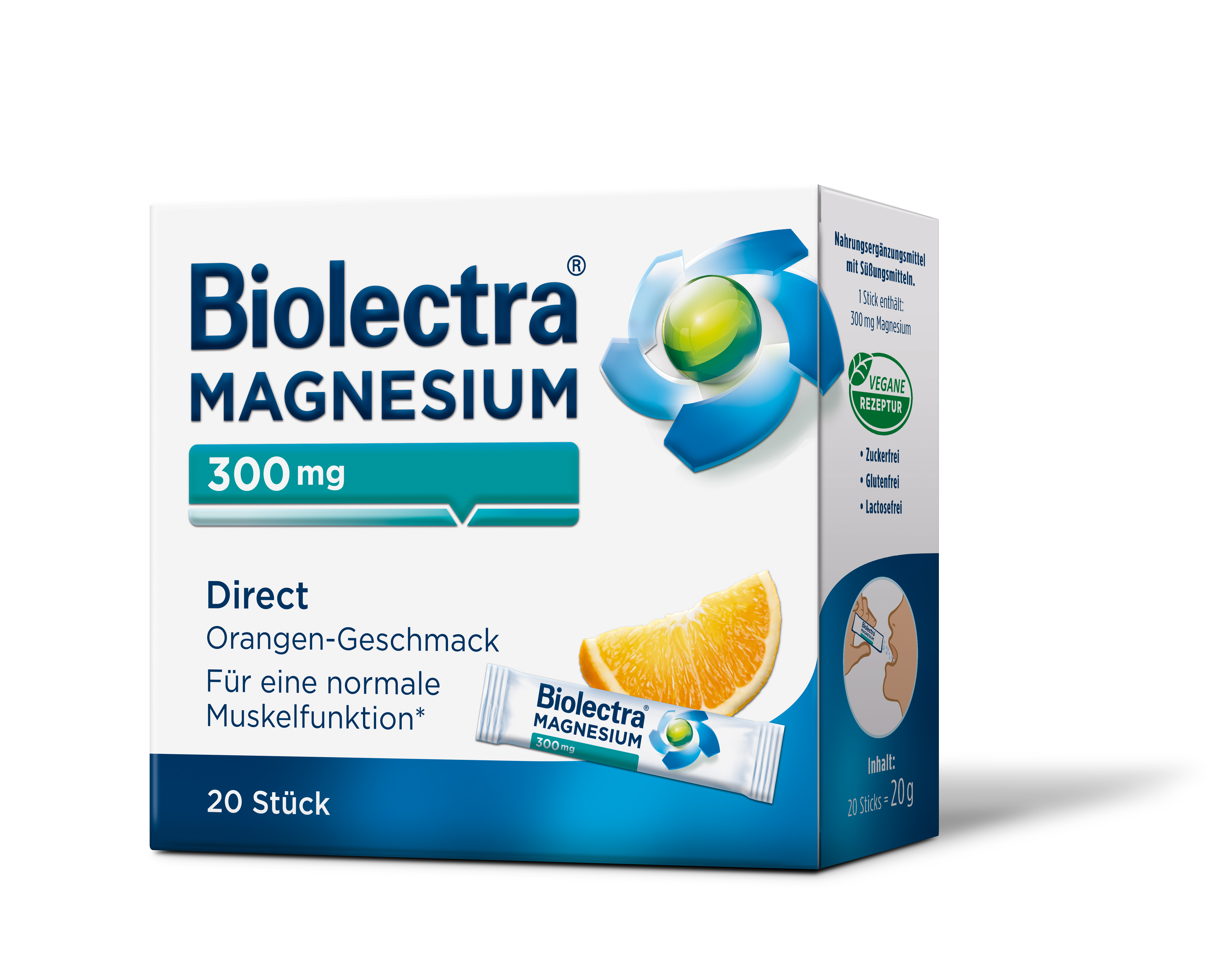 Biolectra® Magnesium 300 mg Direct Orange Sticks 20 Stück