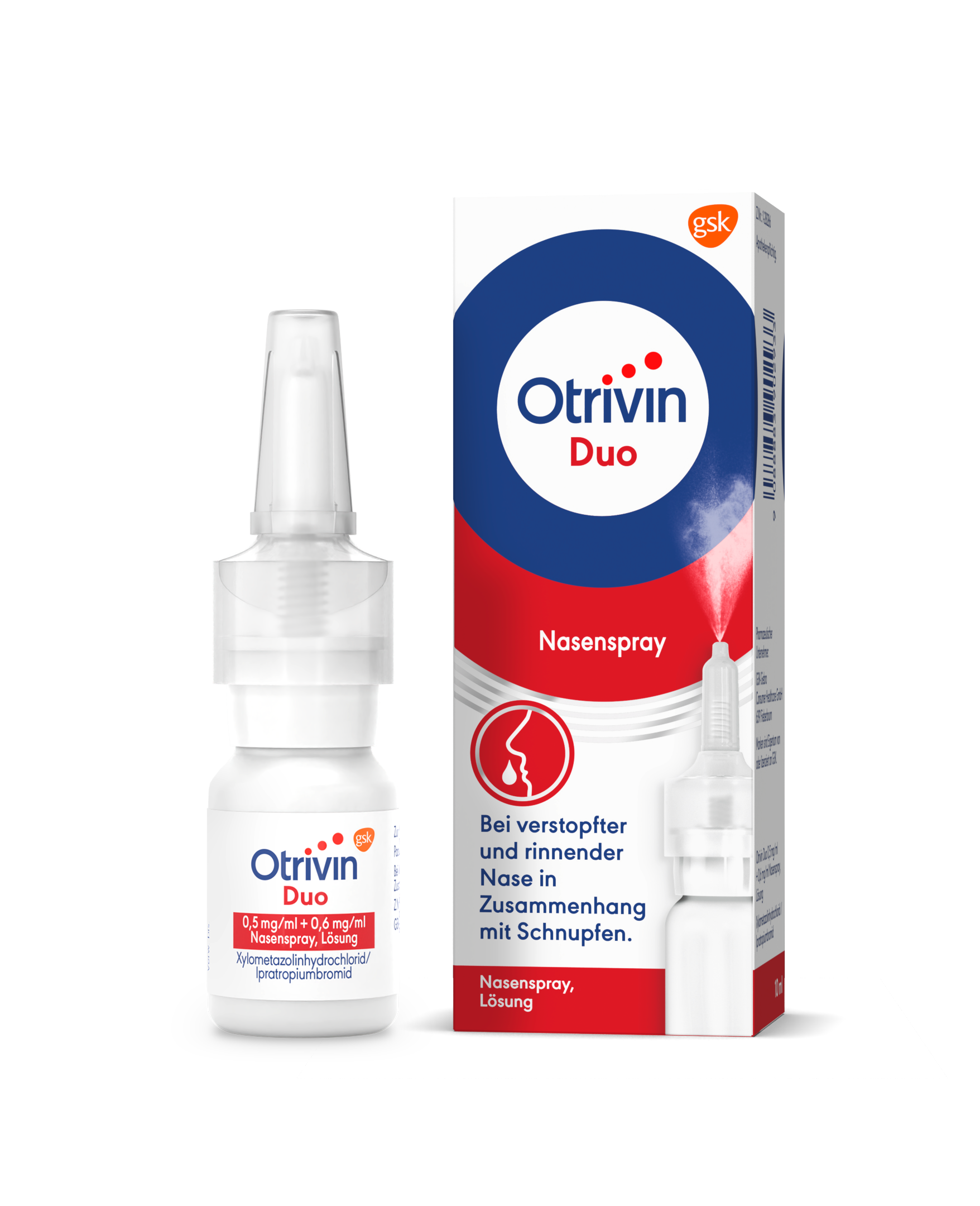Otrivin Duo 0,5 mg/ml + 0,6 mg/ml - Nasenspray, Lösung
