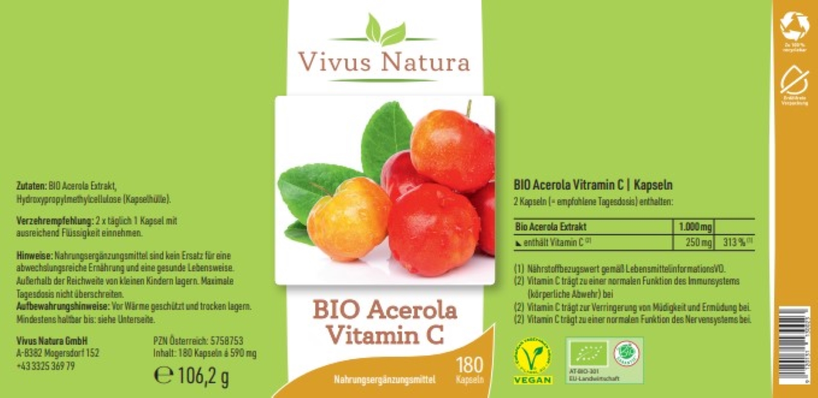 Bio Acerola Vitamin C Kapseln