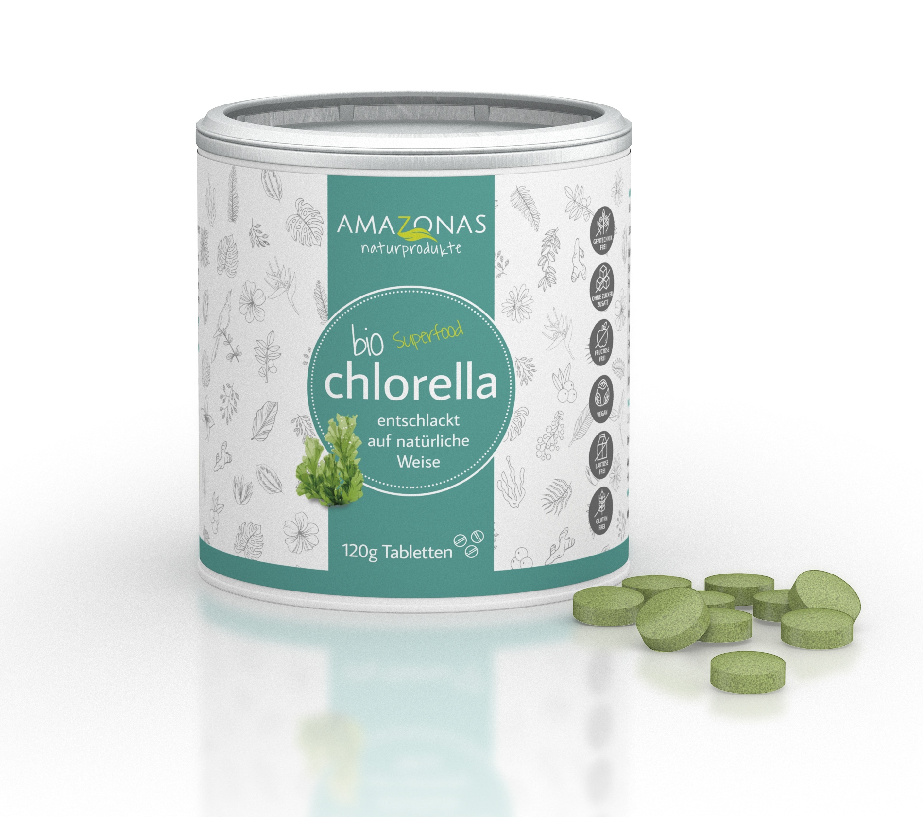 Bio Chlorella Algen Tabletten, 300 St. zum Entschlacken