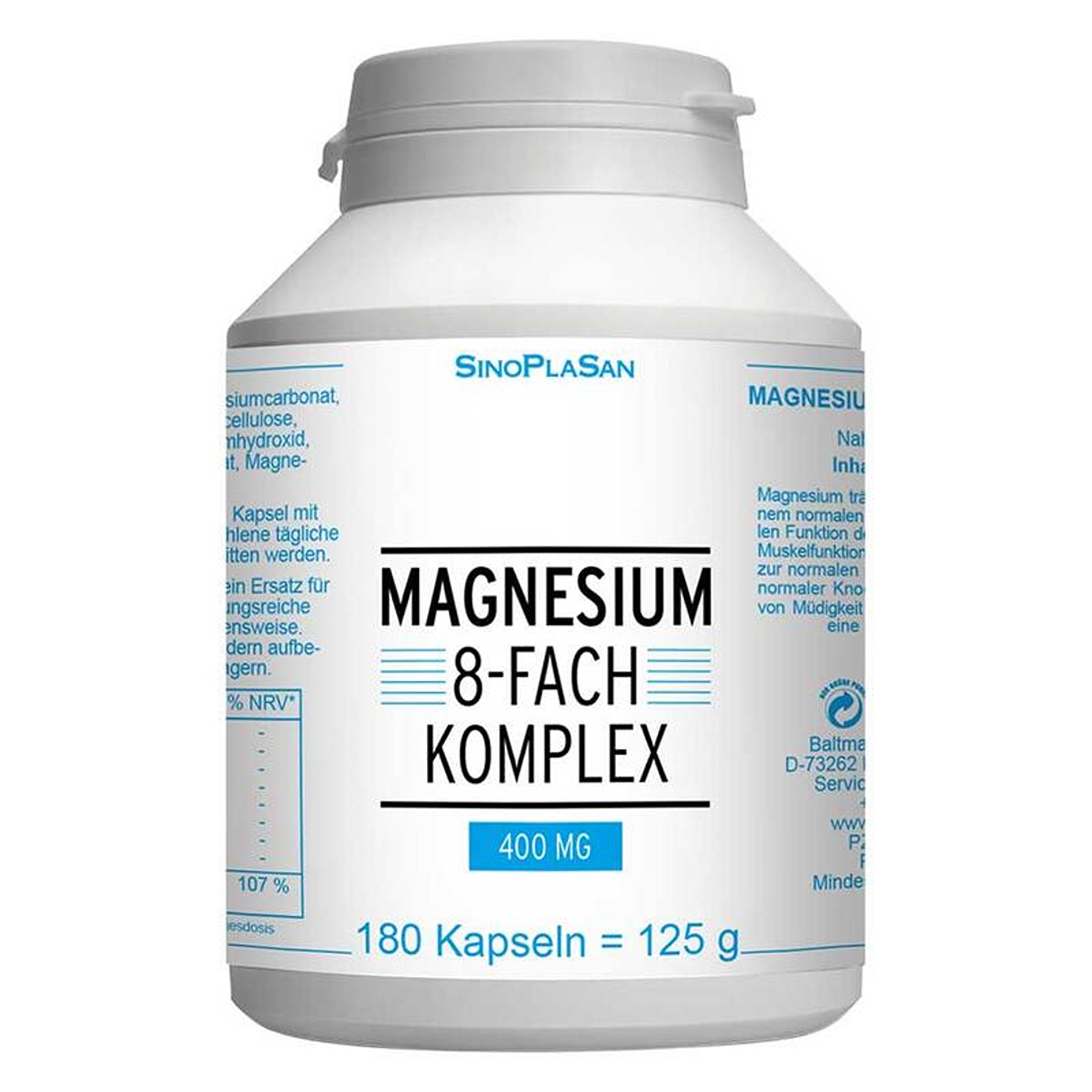 Magnesium 8-fach Komplex 400 mg 180 Kapseln