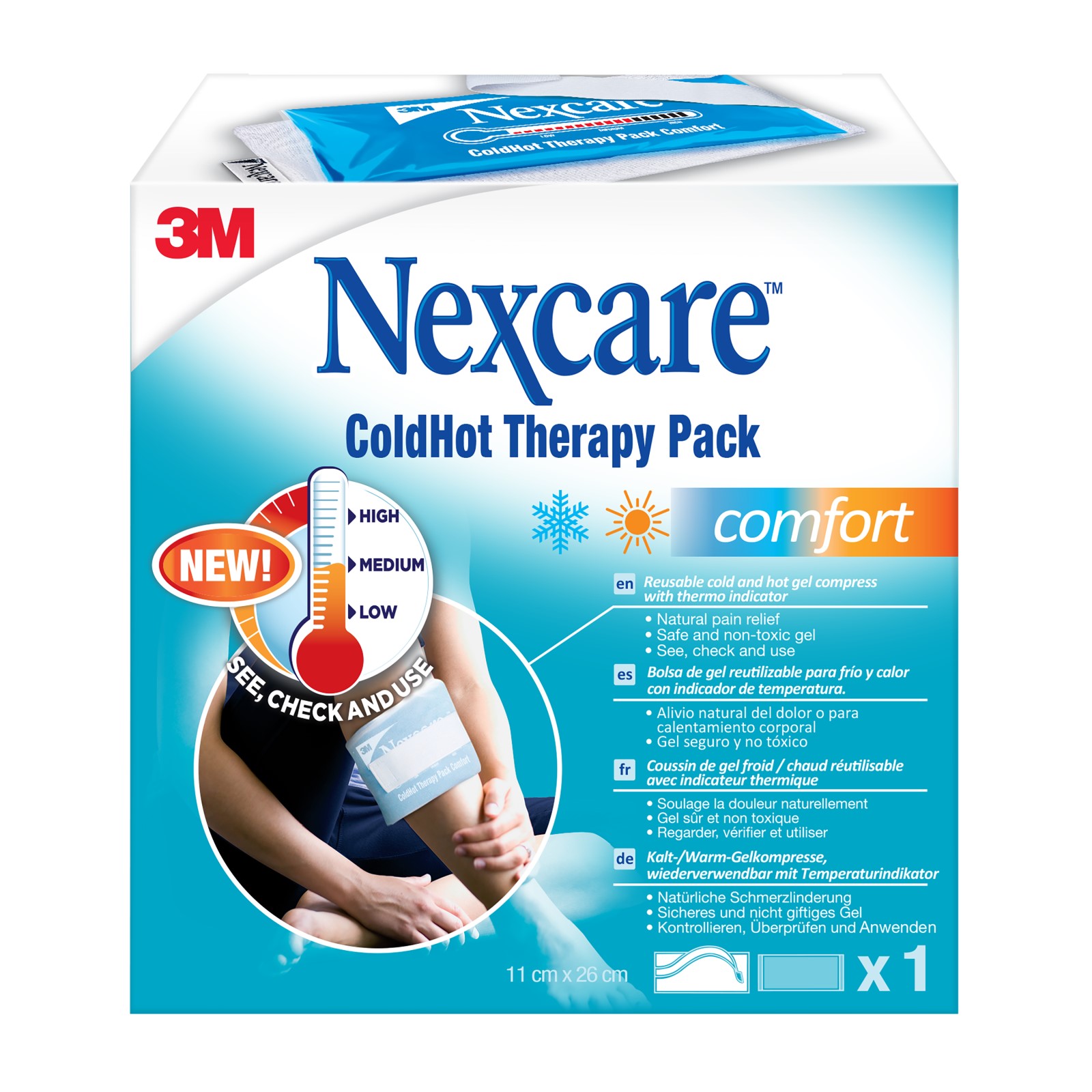 Nexcare™ ColdHot Therapy Pack Comfort Thermoindicator, 26cm x 11 cm