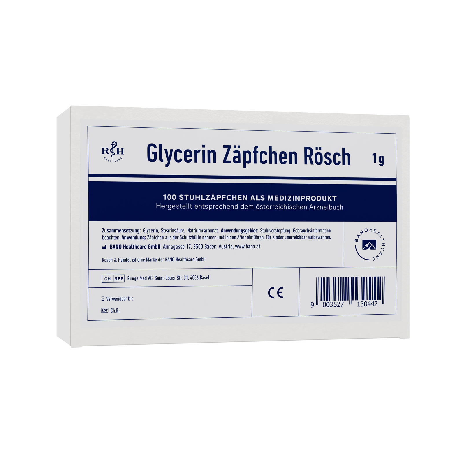 Glycerin Zäpfchen Rösch 1g 100 Stk.