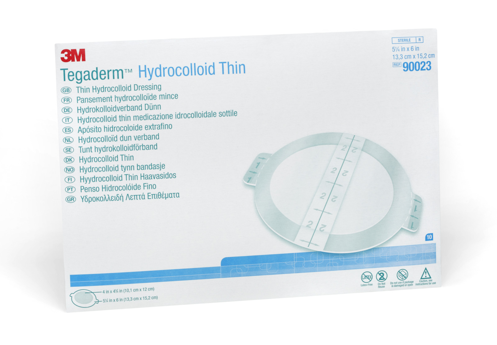3M™ Tegaderm™ Hydrocolloid Thin, 90023, 15,2 cm x 13,3 cm, 10 / Packung