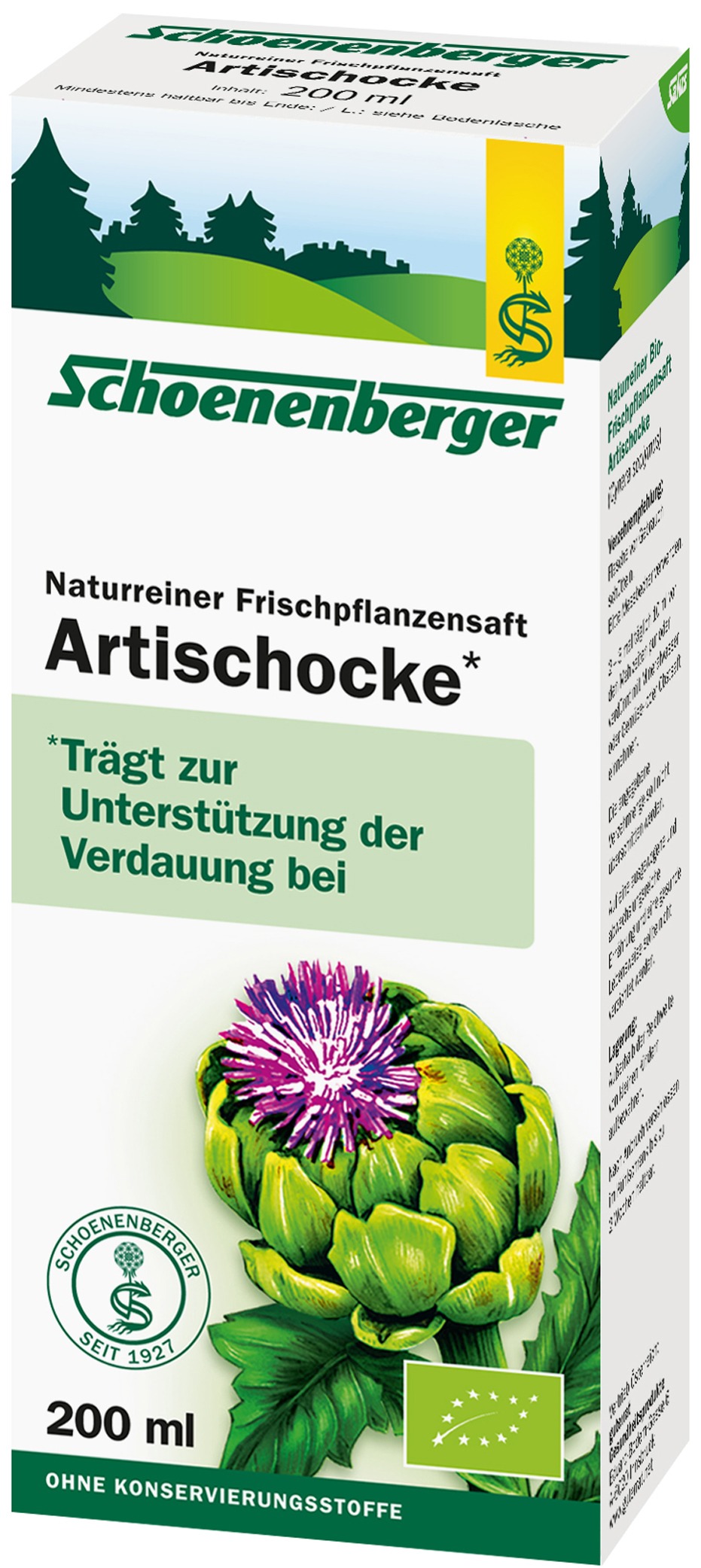 Schoenenberger Bio-Frischpflanzensaft Artischocke