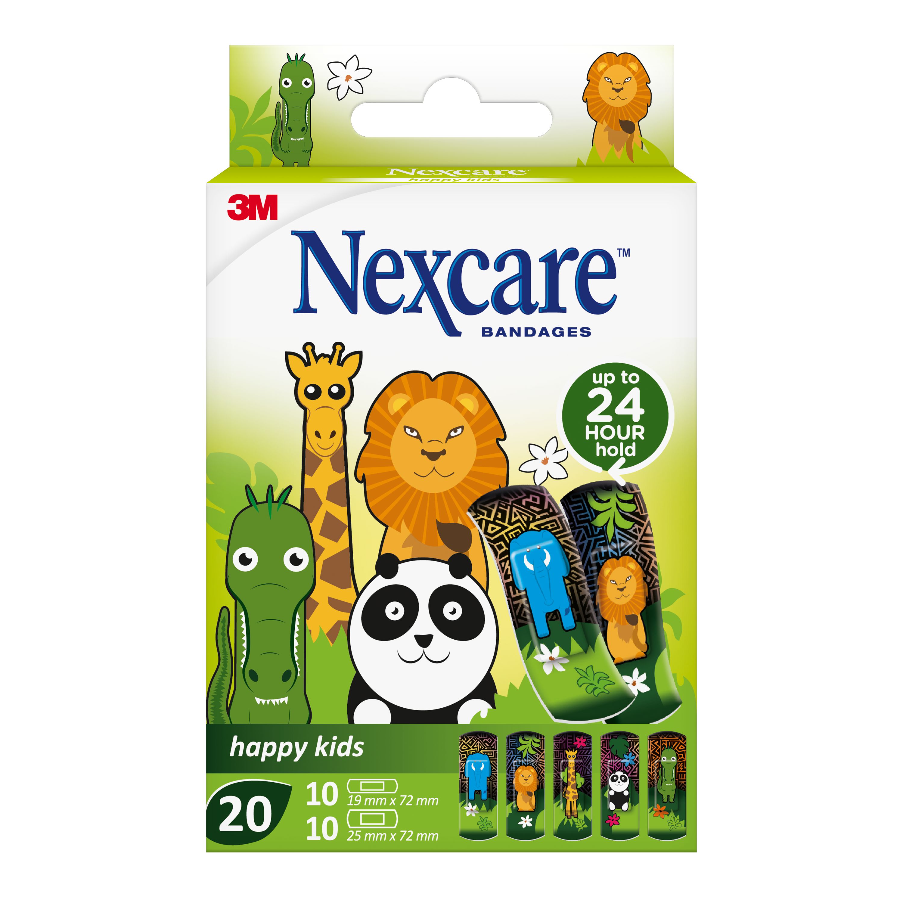 Nexcare™ Kinderpflaster Happy Kids Animals, assortiert, 20/Packung