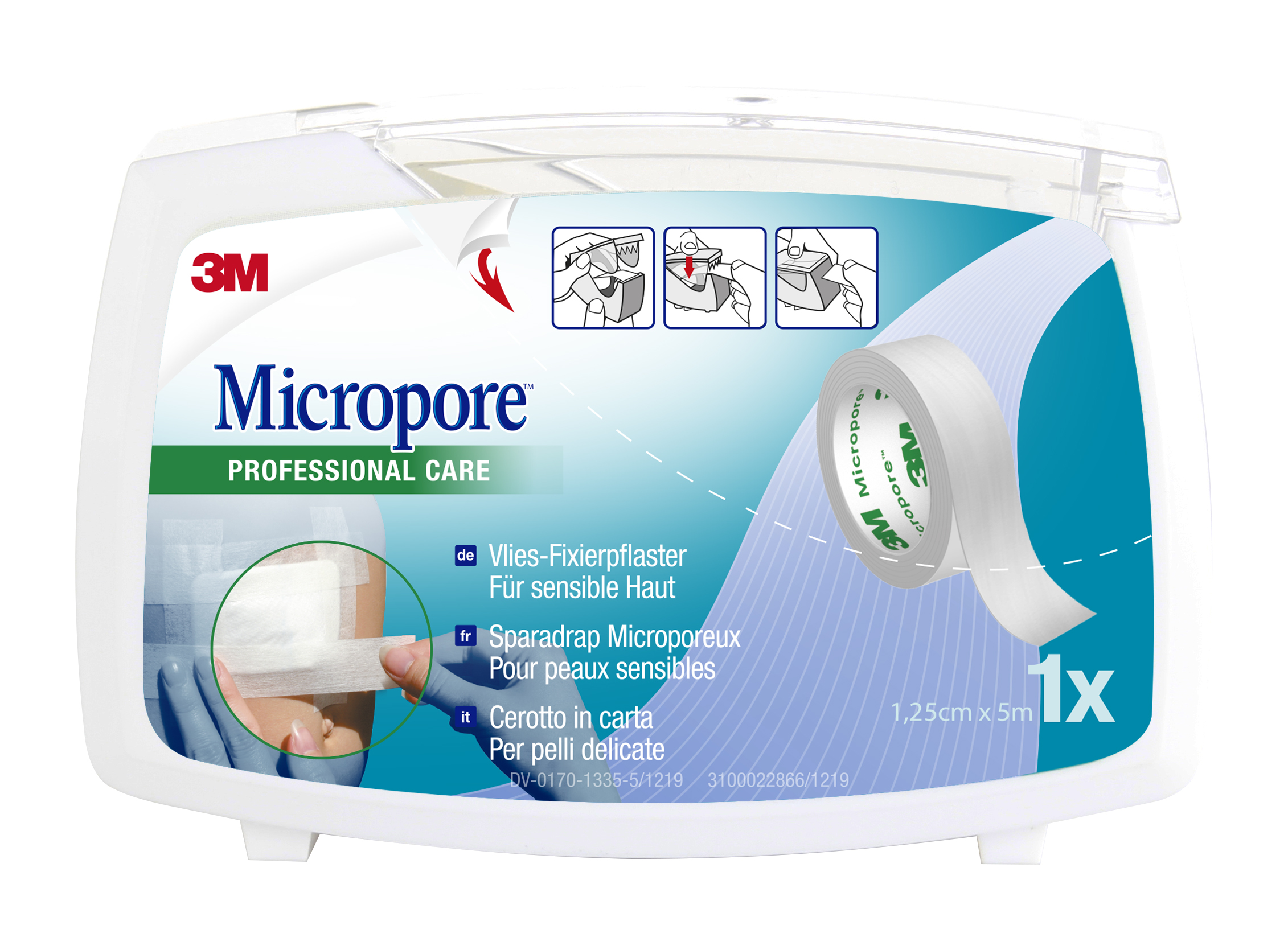 3M Micropore Dispenser 12,5 mm x 5 m
