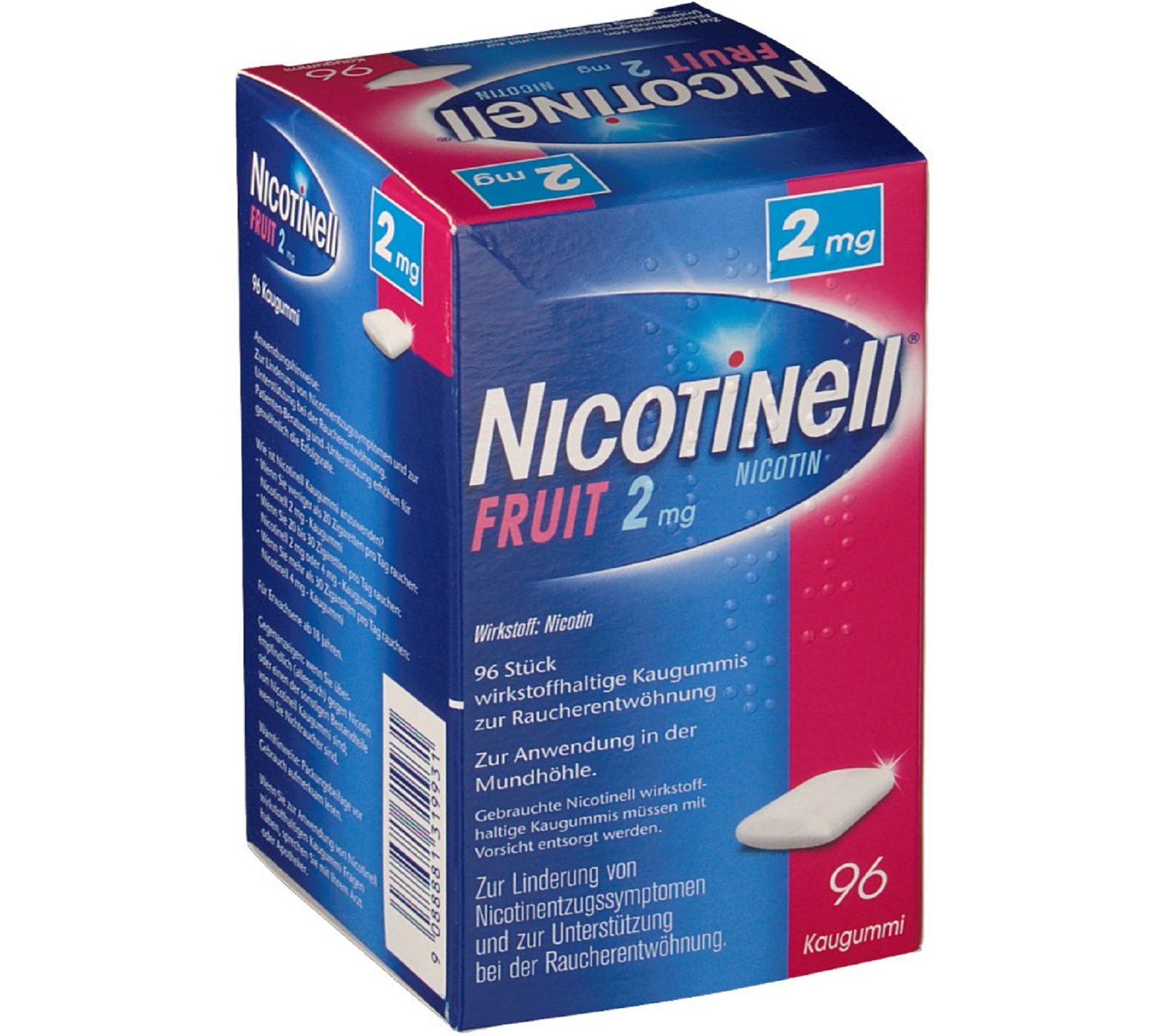 Nicotinell Fruit 2 mg - wirkstoffhaltige Kaugummis zur Raucherentwöhnung