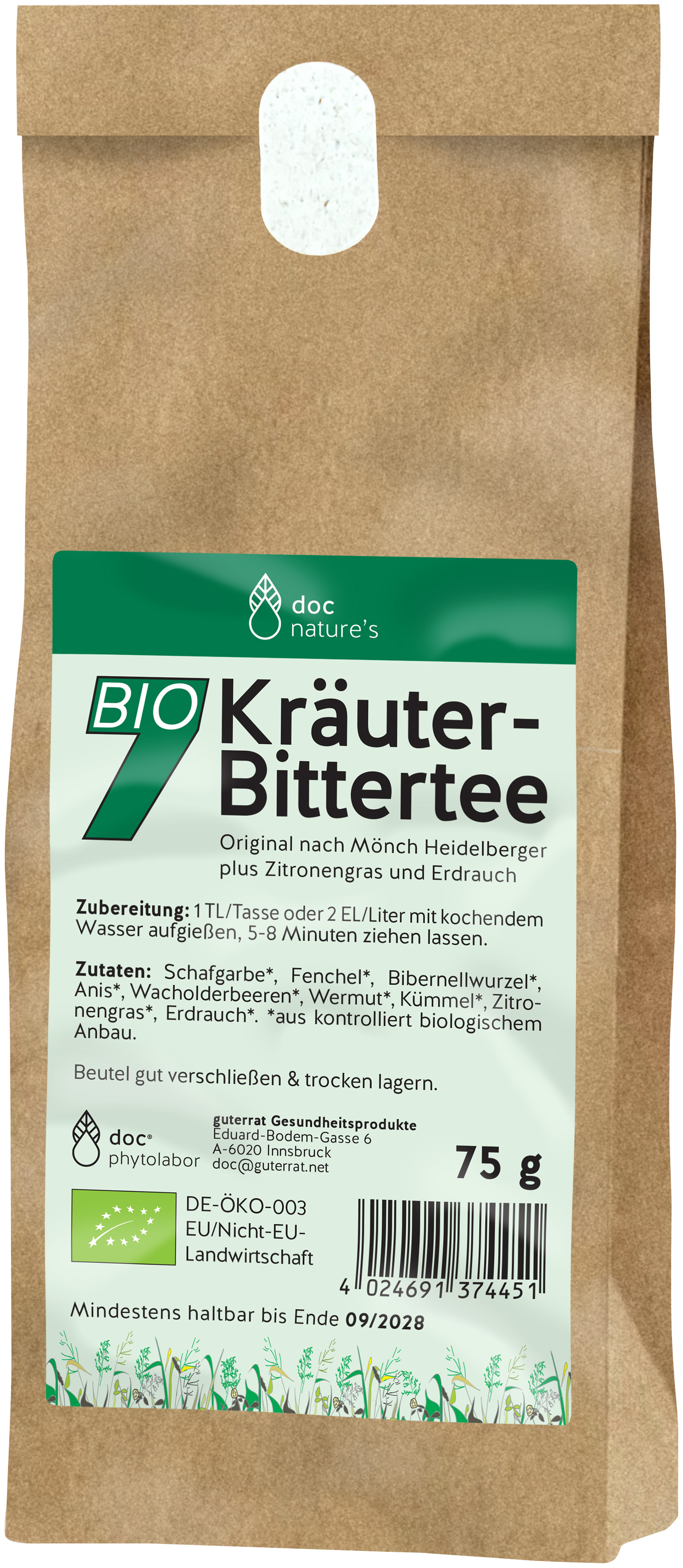 Doc Nature’s Bio 7 Kräuter-Bittertee (75 g)