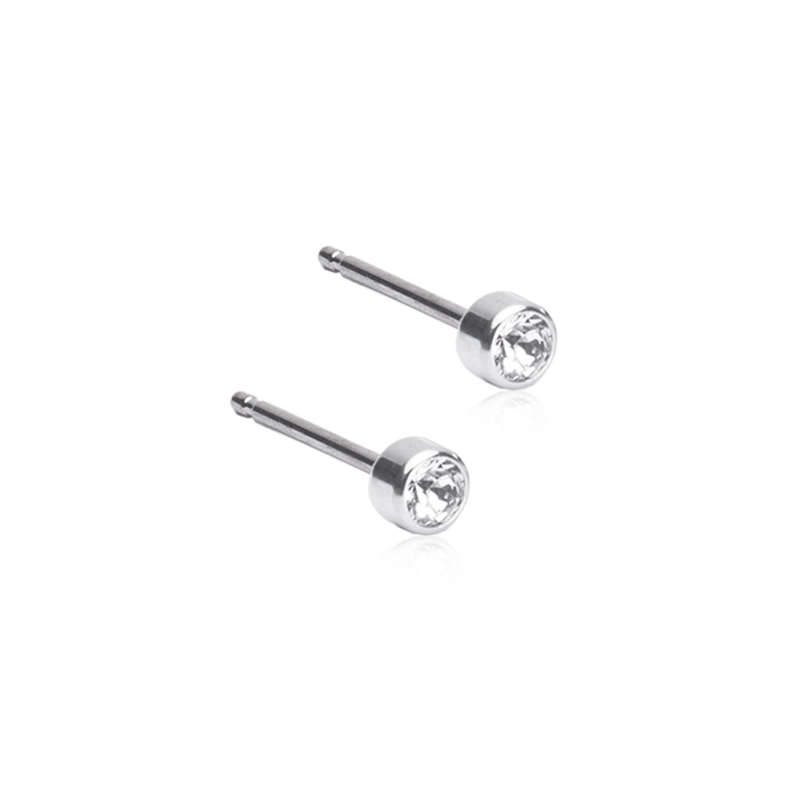 Blomdahl Ohrstecker Bezel Kristall 3mm (1 Stk.)