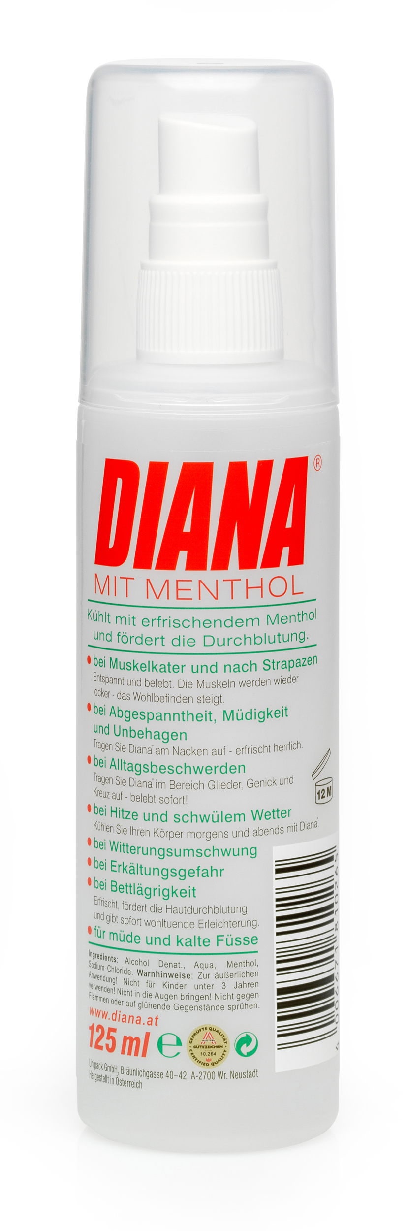 DIANA Franzbranntwein mit Menthol Pumpspray +MENTHOL PUMP-SPRAY