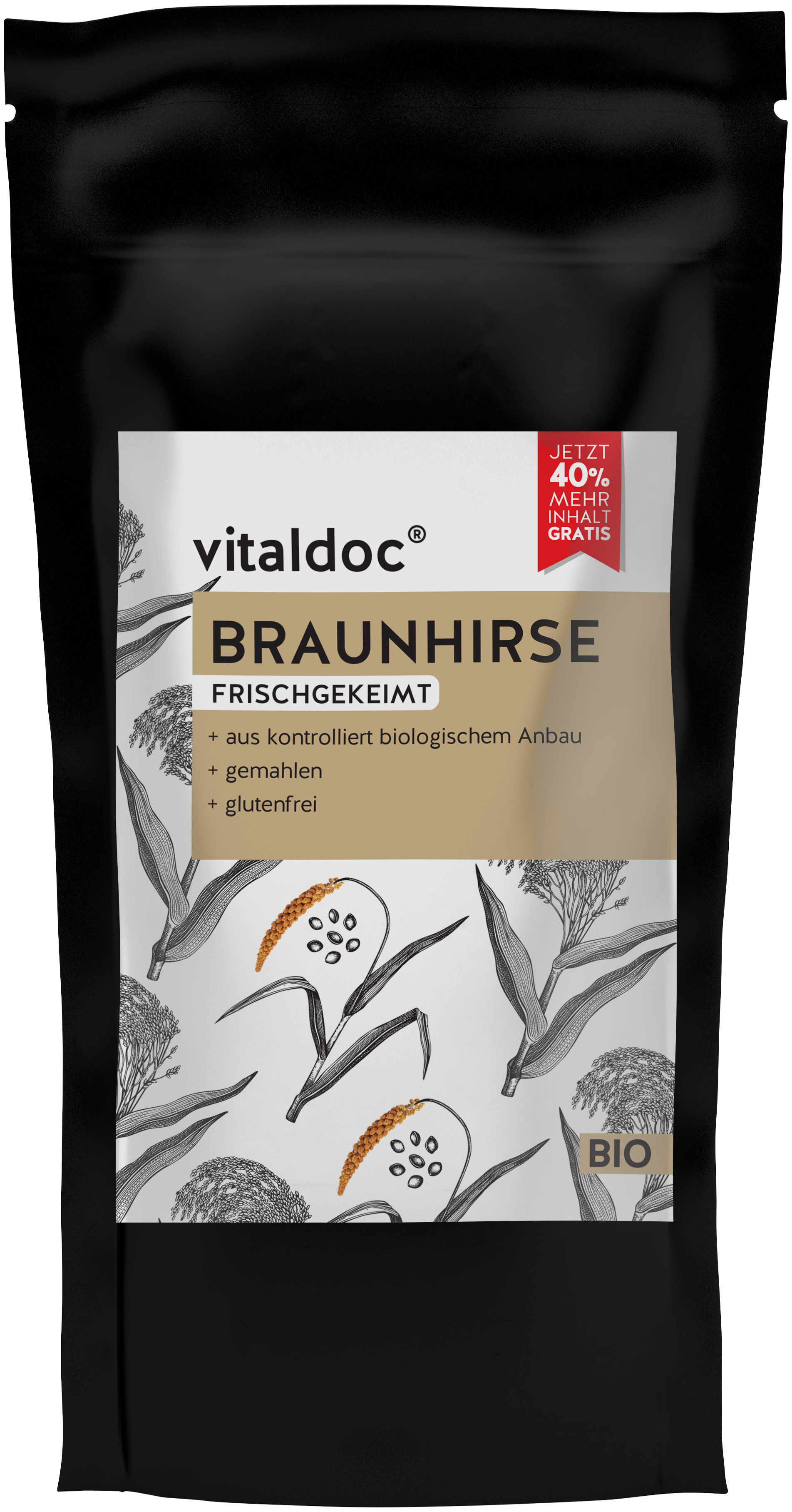 vitaldoc® BIO Braunhirse, frisch gekeimt