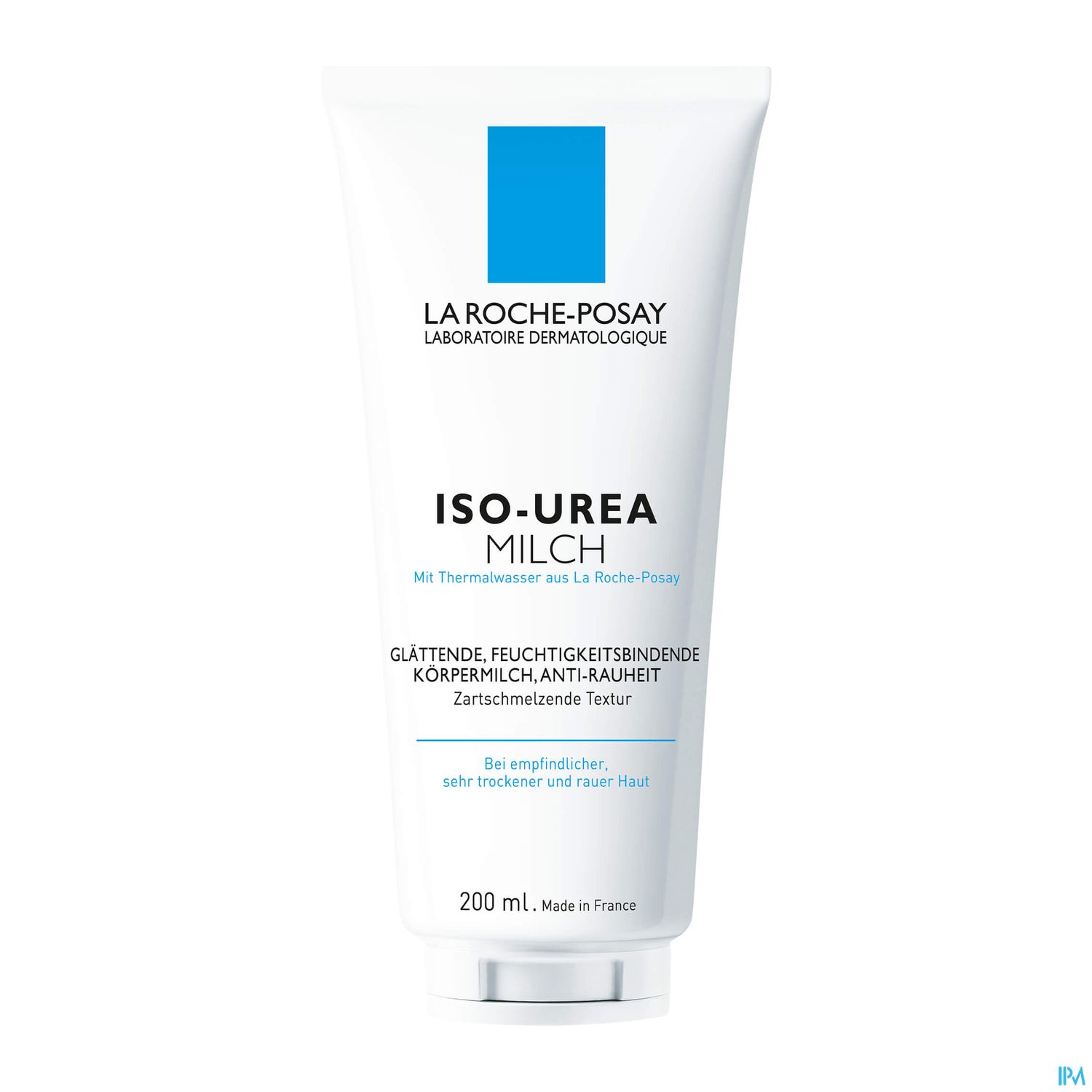 Tube mit ISO-Urea Milch von La Roche-Posay, 200 ml, für trockene und raue Haut.