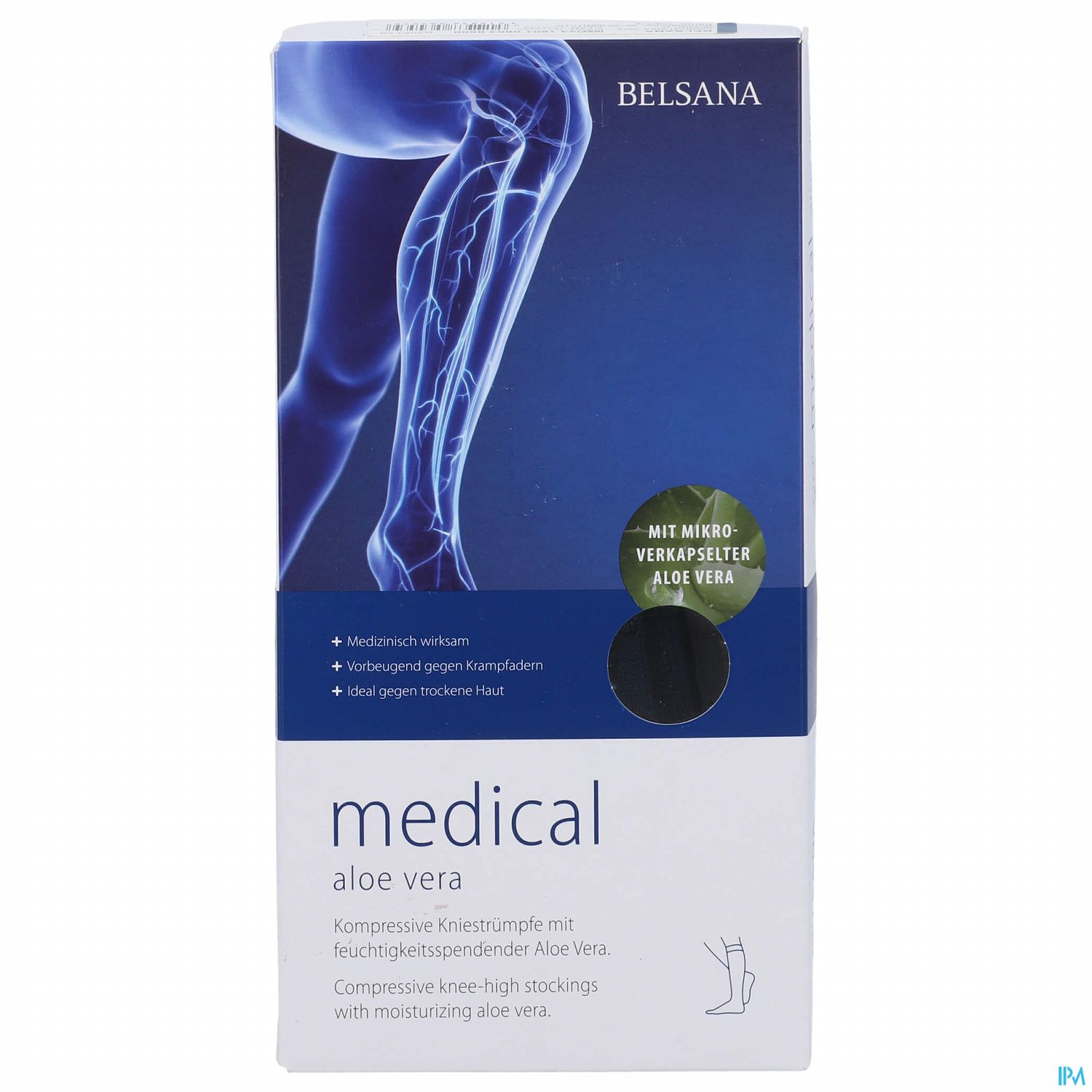 Stuetzstruempfe Belsana/medical/aloe Vera Ad Knie Gr L3 42-44 Marine 2st