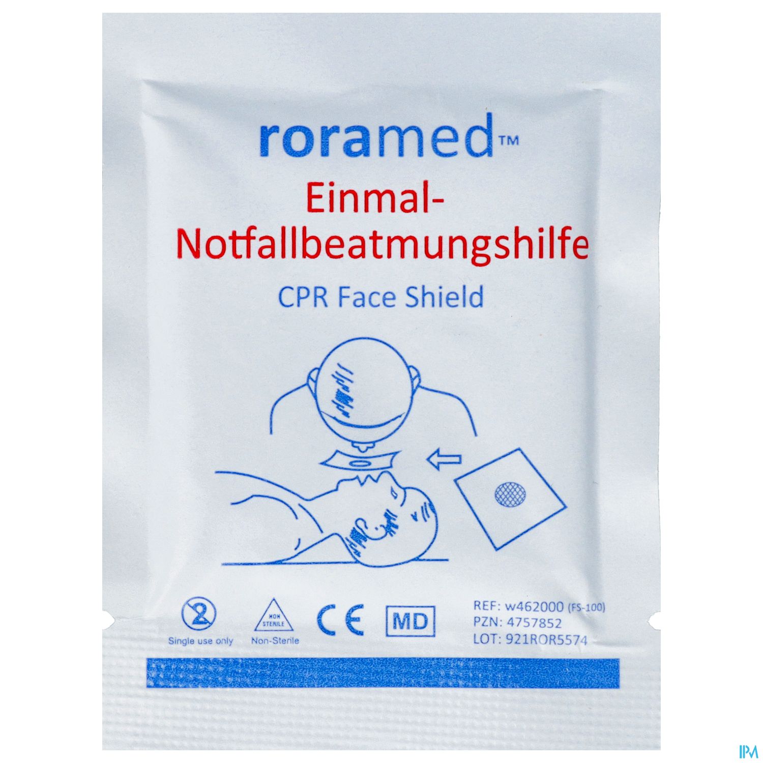 Erste Hilfe Notfallbeatmungstuch Roramed Einmal W4620 1st