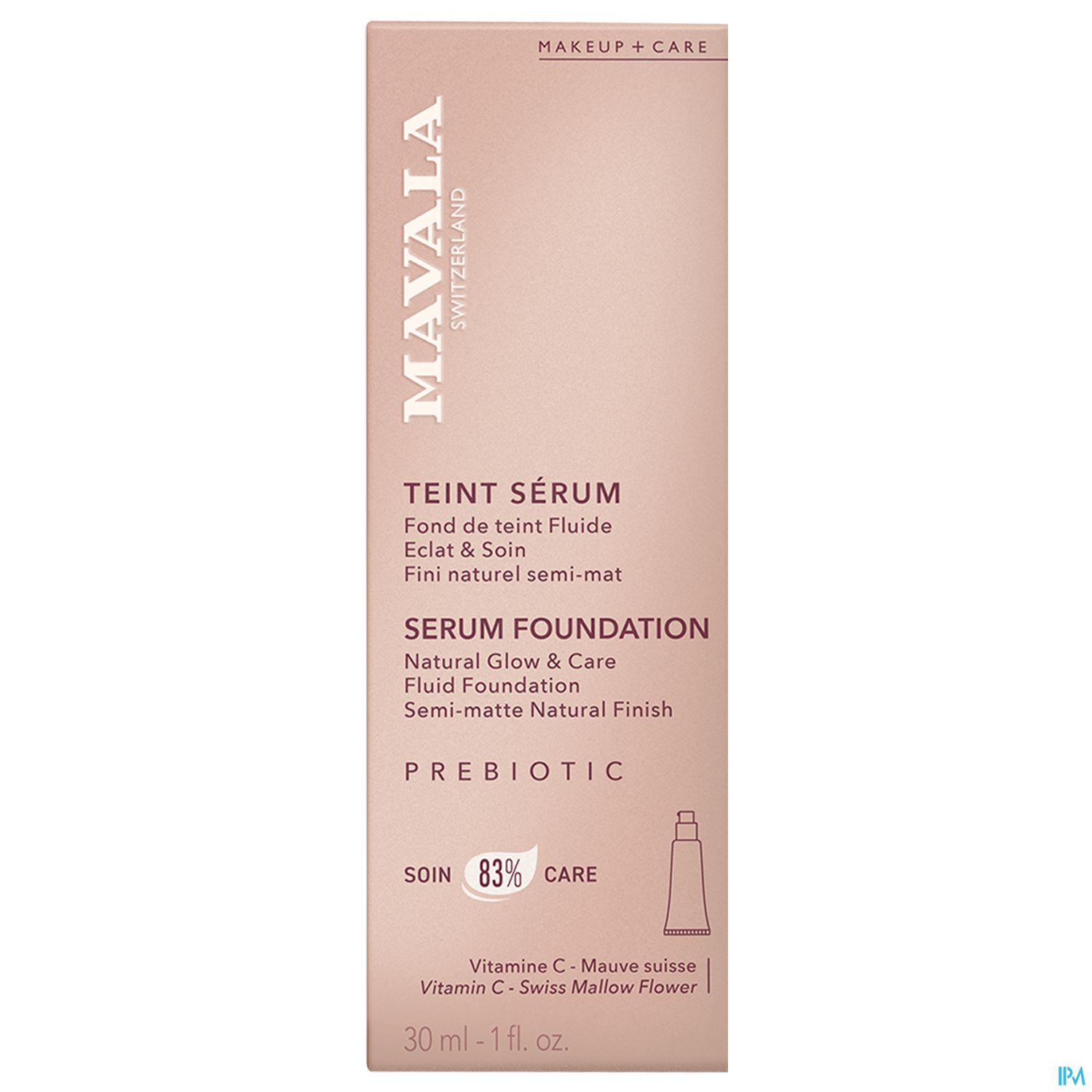 Produktverpackung von Mavala, Serum Foundation Teint Serum in der Farbe 30 ml.