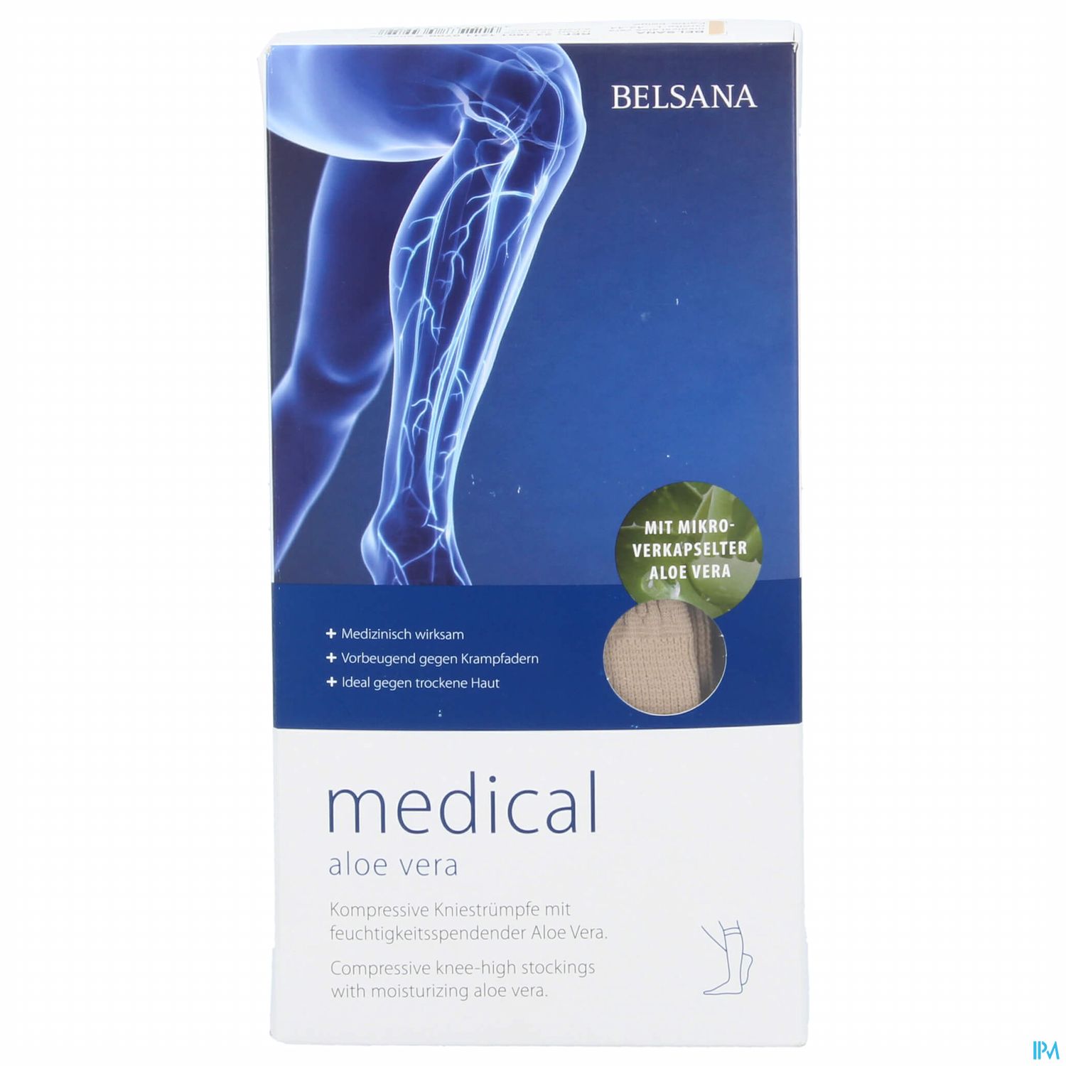 Stuetzstruempfe Belsana/medical/aloe Vera Ad Knie Gr L4 45-47 Beige 2st