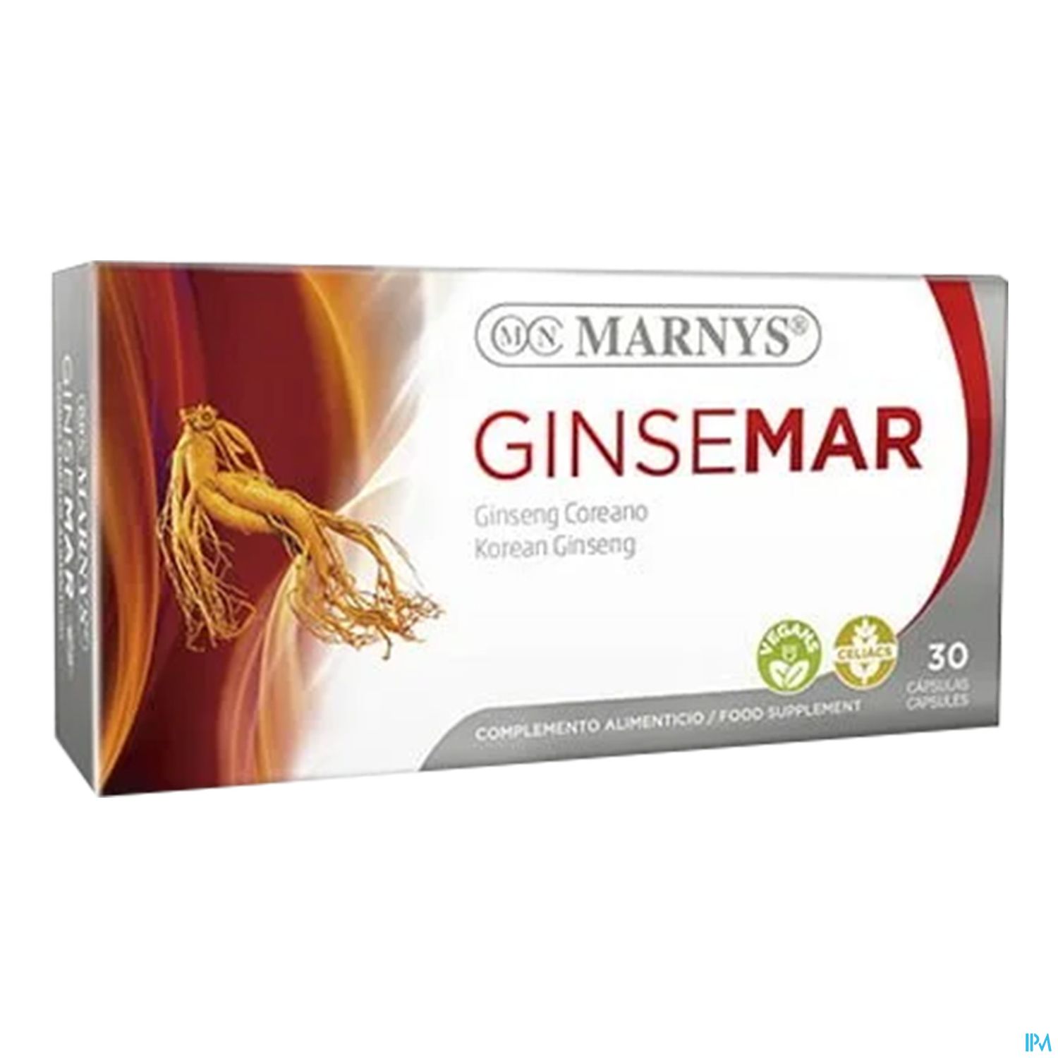 Verpackung von Ginseng-Coreano (Koreanischer Ginseng) in Kapseln, 30 Stück.
