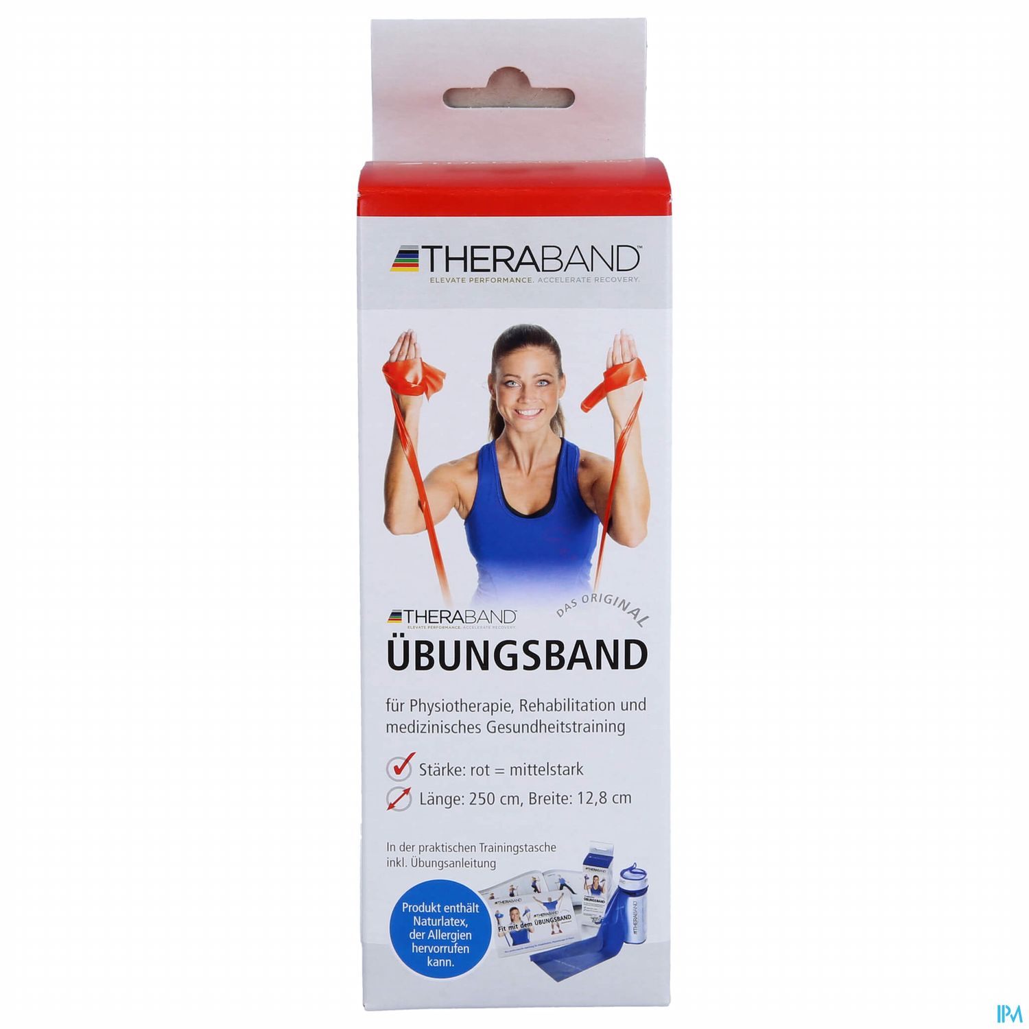 Theraband 2,5m +anleitung +zippbox Rot -mittel 1st