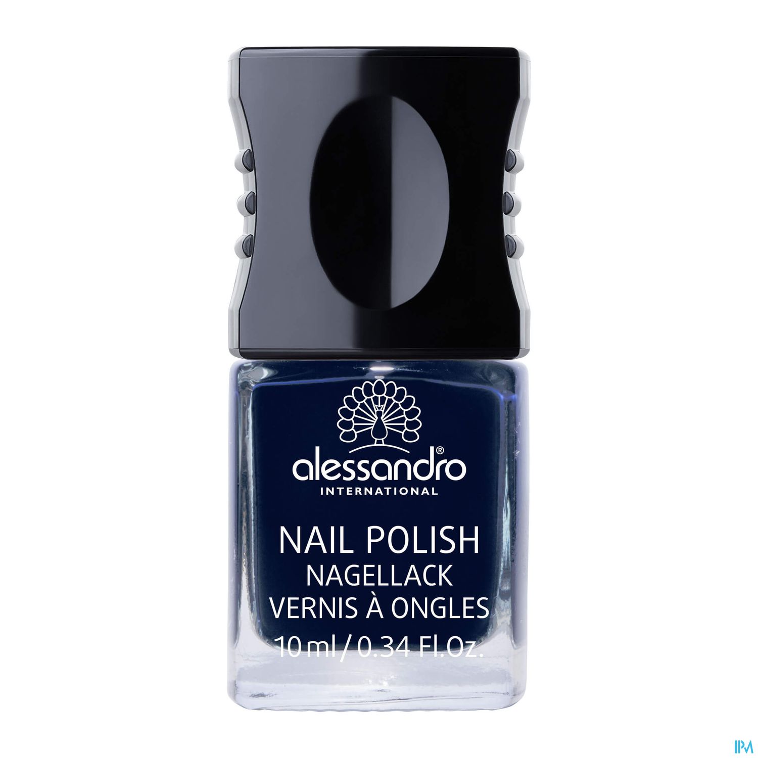 Nagellackflasche von alessandro international in dunklem Blau, 10 ml.