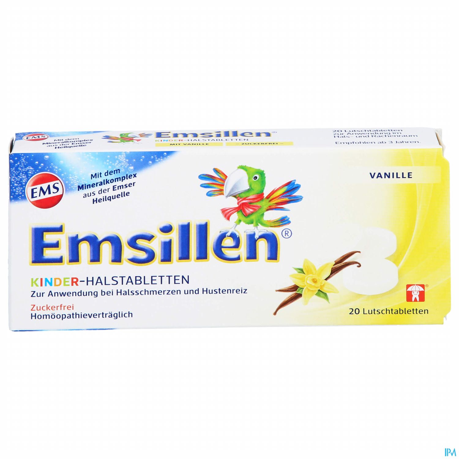 Emsillen Kinder Halstabl Vanille 20st