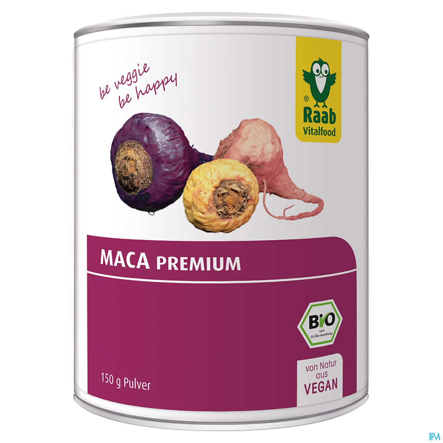 Dose mit Maca-Pulver, 150 g, von Raab Vitalfood.