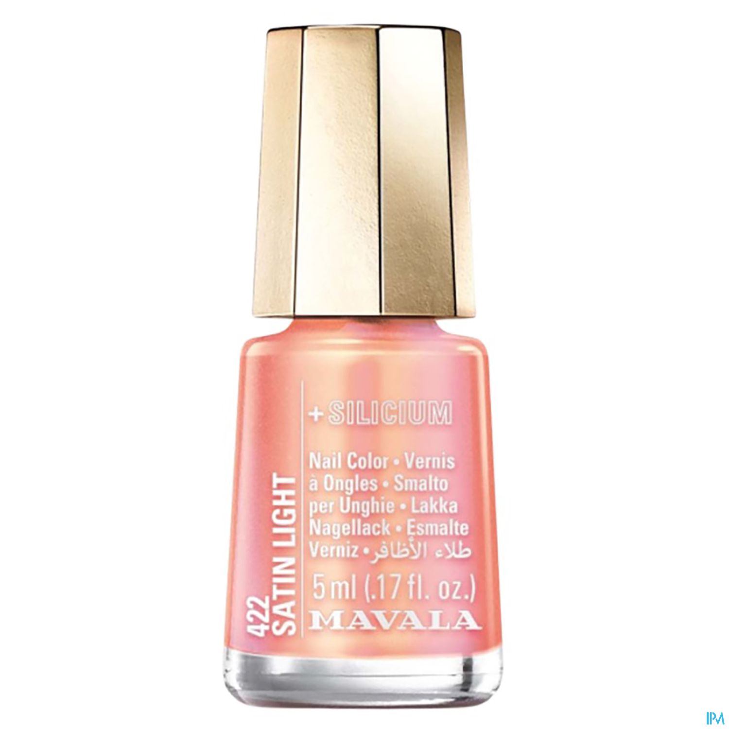 Flasche mit nagellack in der Farbe „Satin Light“ von Mavala, 5 ml.