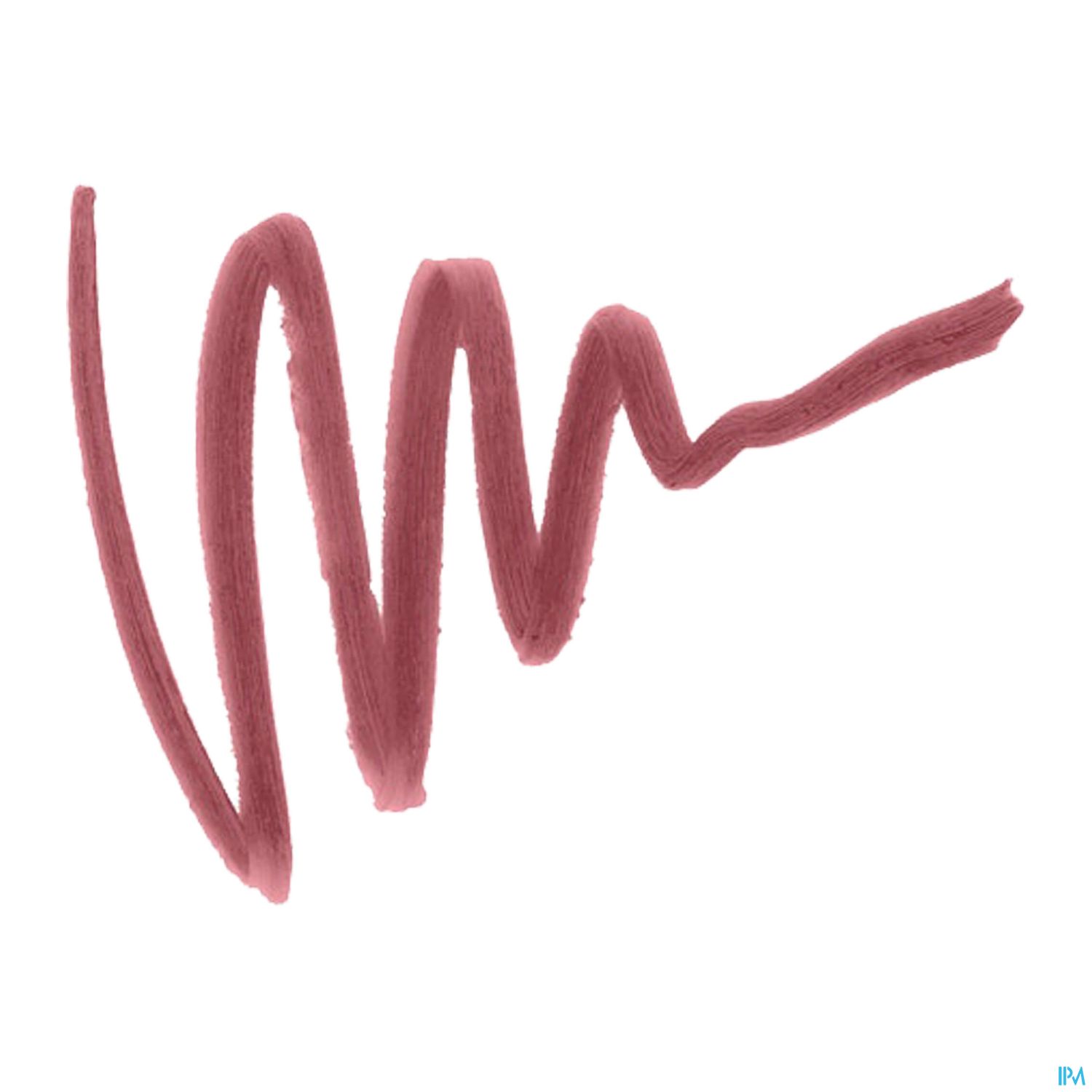 Braune Farbstrichlinie in wellenförmiger Bewegung auf weißem Hintergrund.