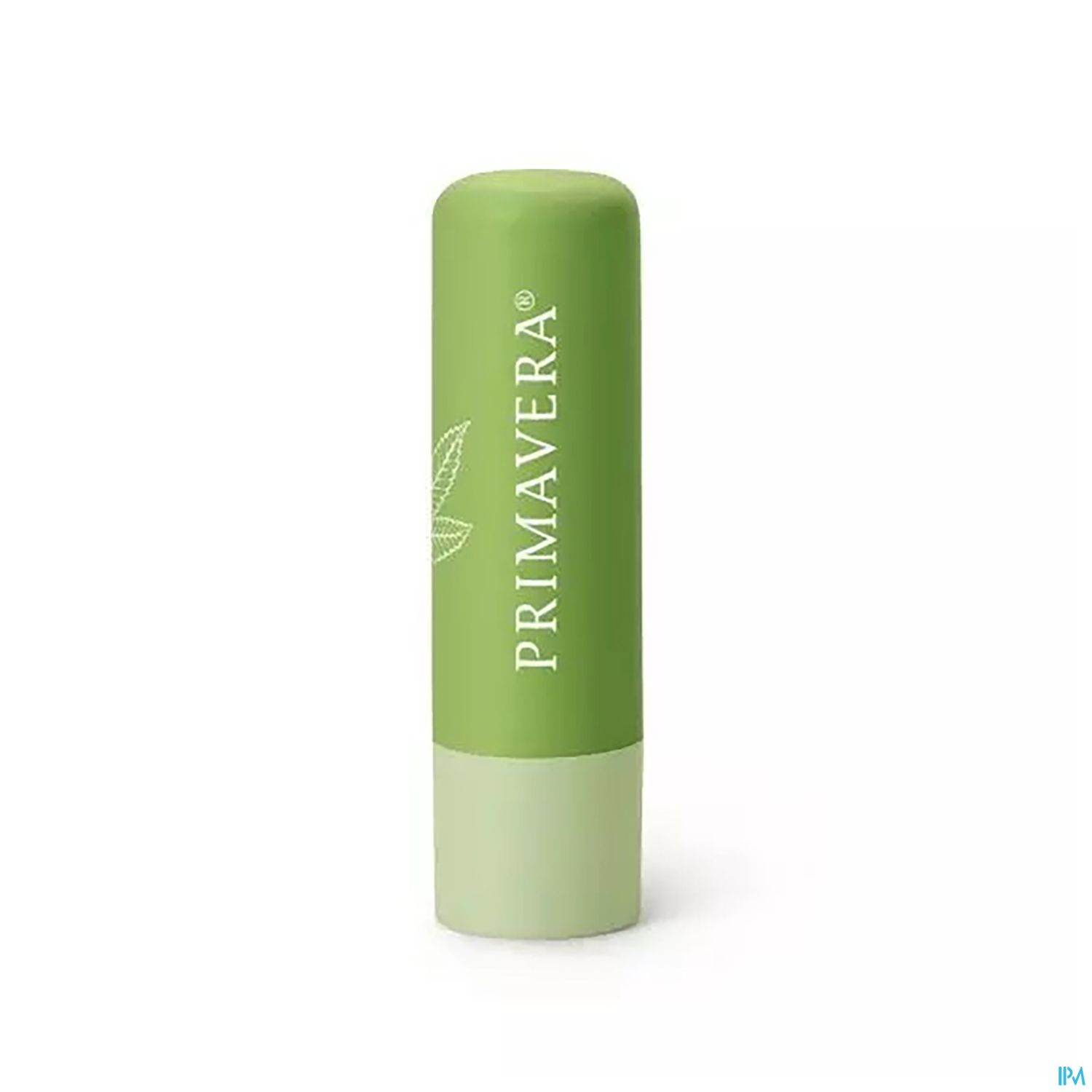 Grüner Lippenbalsam von Primavera in einem runden, minimalistischen Behälter.