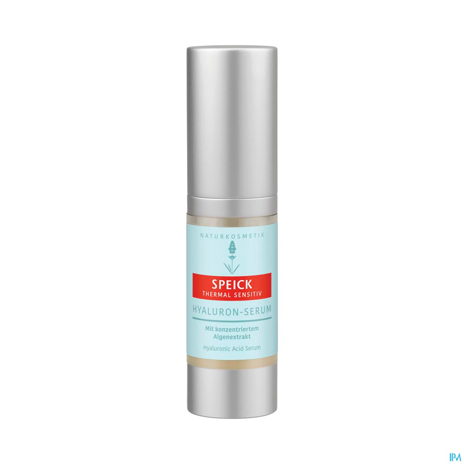 Flasche mit Speick Hyaluron-Serum, auf einem weißen Hintergrund.