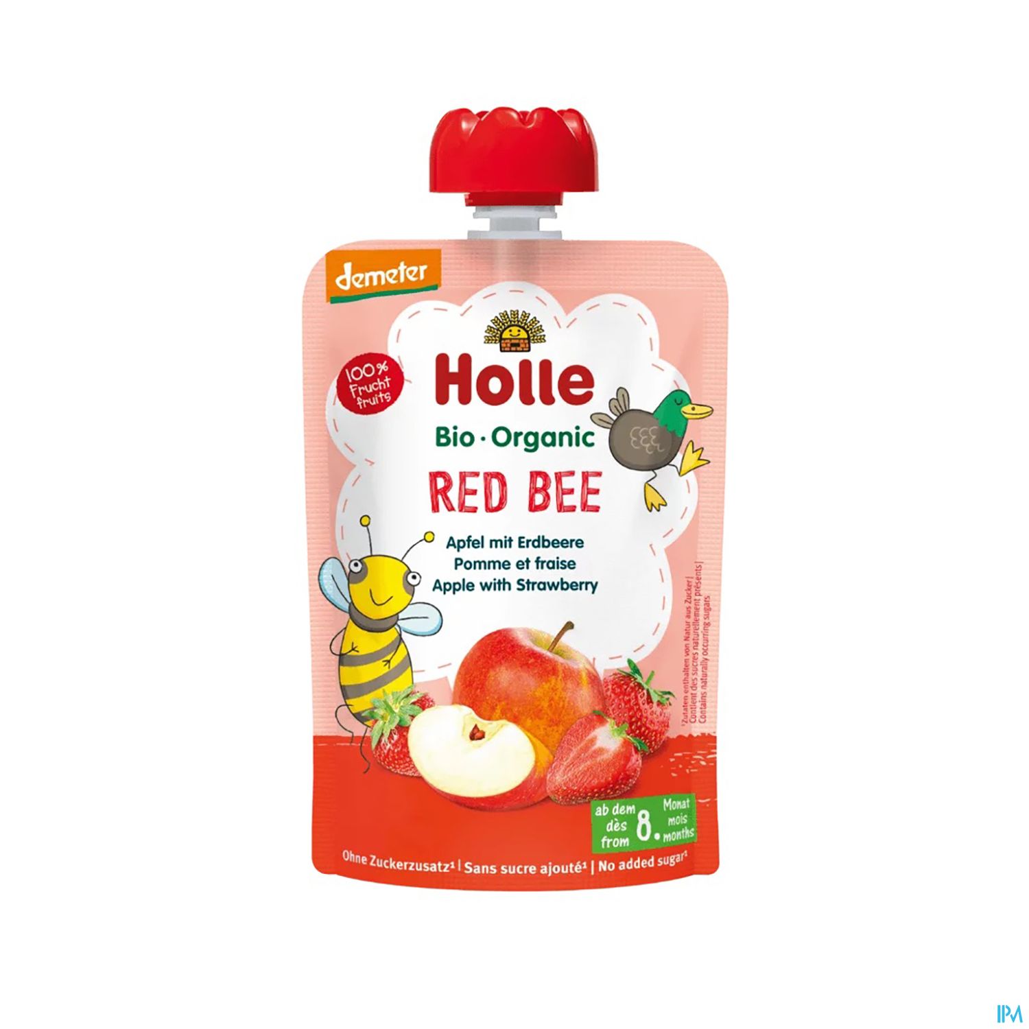 Holle Demeter Bio Fruechtepueree Ab 1 Jahr Red Bee Apfel/erdbeere 100g