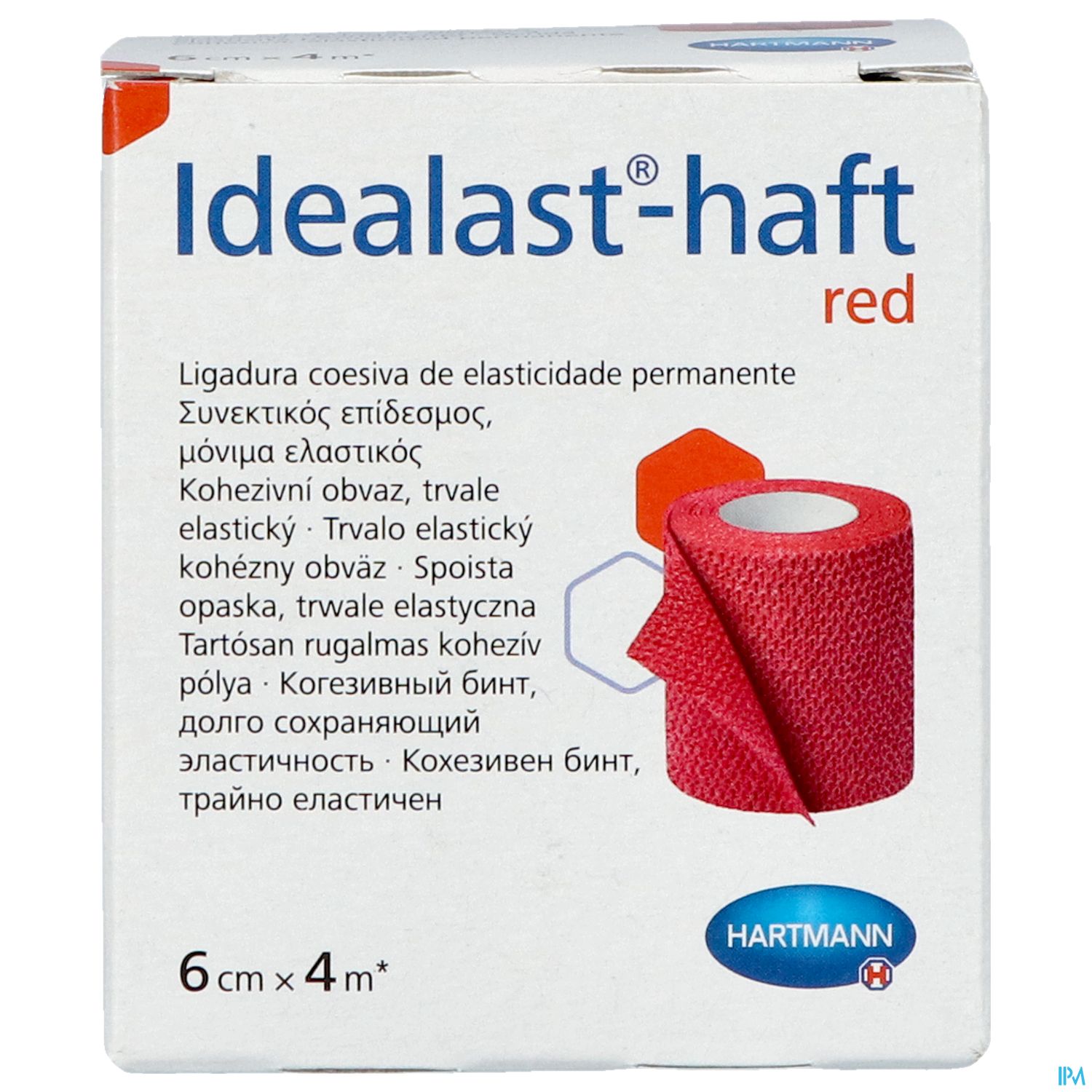 Verpackung von Idealast-Haft in Rot, mit Abmessungen 6 cm x 4 m, zur dauerhaften Haftung.