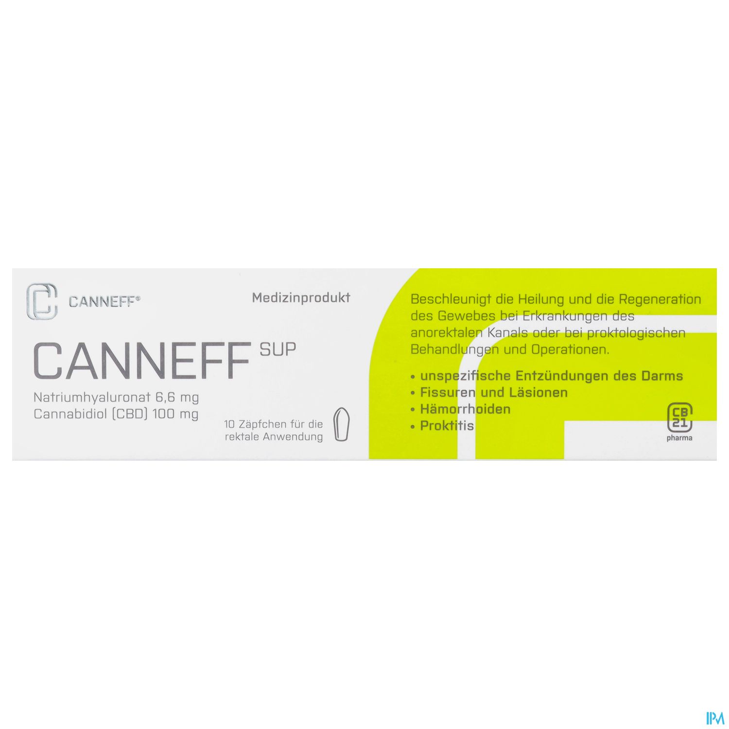 Cannabidiol Cbd Canneff Rektal Supposit- Orien 100mg Cannabidiol Natriumhyaluronat6,6mg 10st