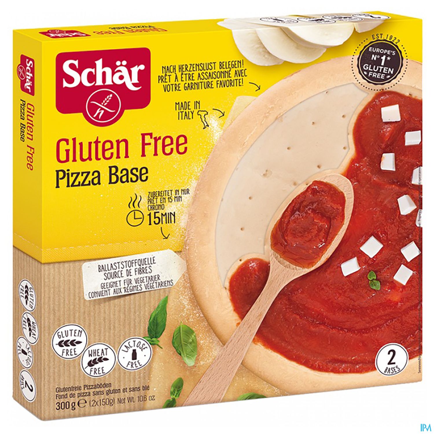 Glutenfreie Produkte-schaer Pizzaboden 22403 2x150 300g