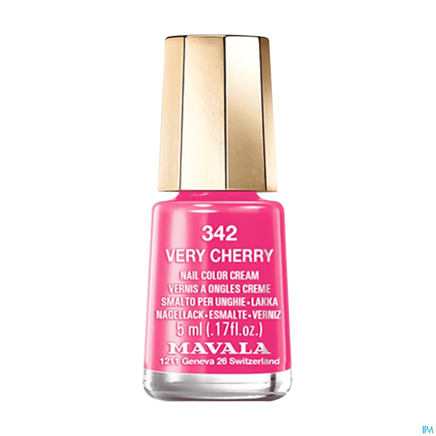 Flasche mit Nagellack in der Farbe "Very Cherry" von Mavala, 5 ml.